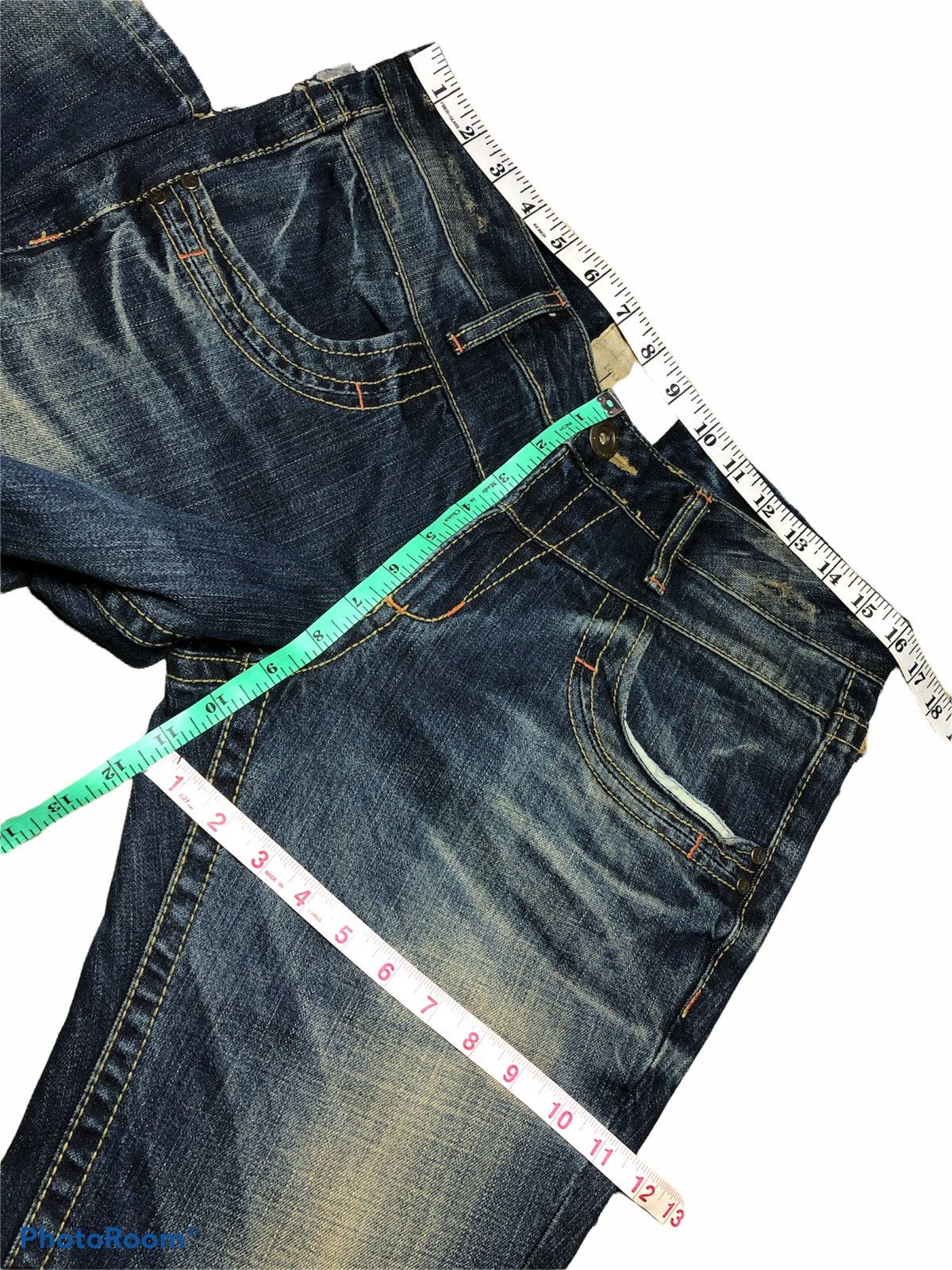 Japanese Brand FLARED⚡️LOLITA ZIPPER STUDDED DENIM Size 33" - 7 Thumbnail