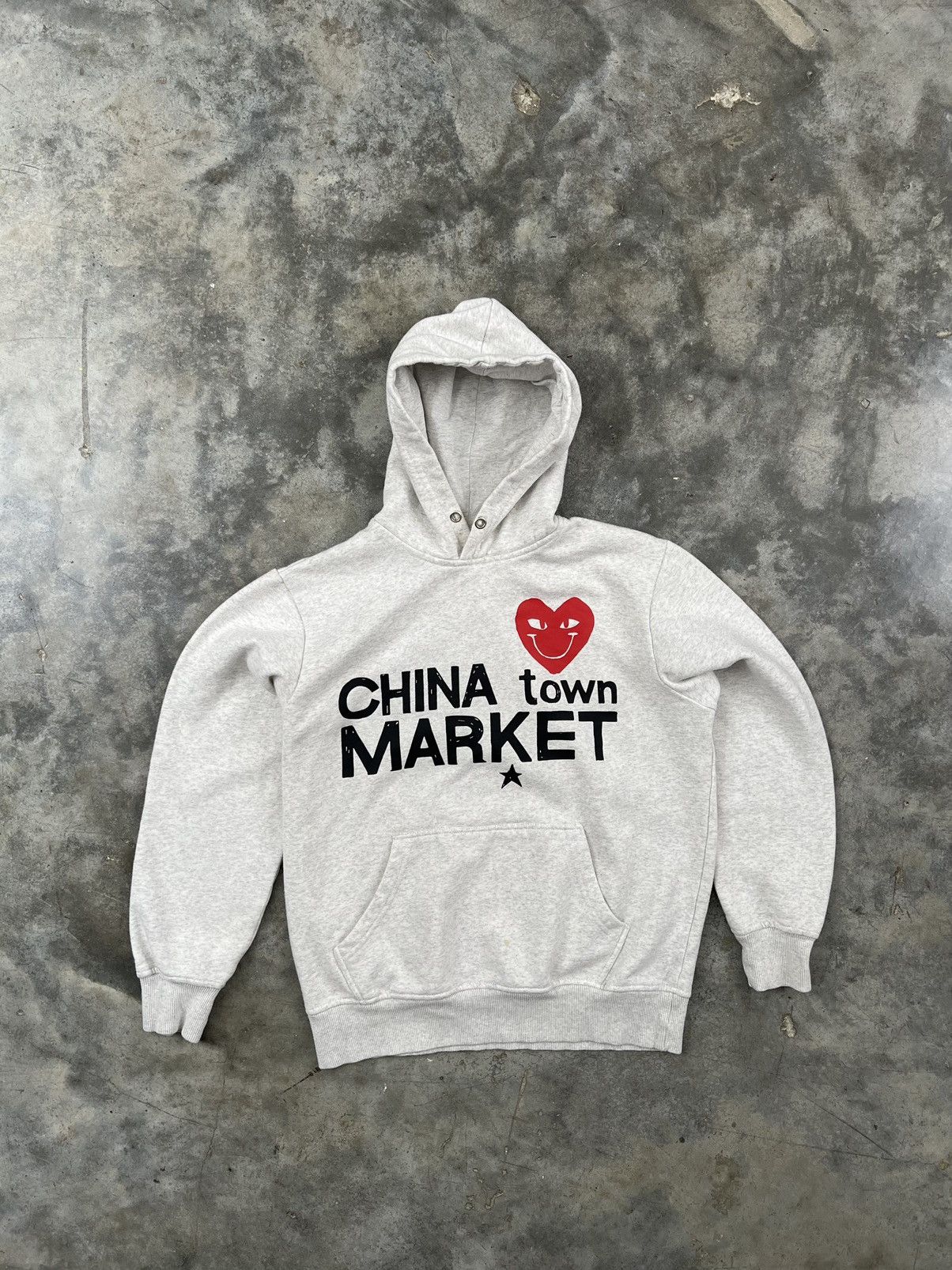 Market Chinatown Market Heart Store Brand Logo Hoodie Grey Size US S / EU 44-46 / 1 - 1 Thumbnail