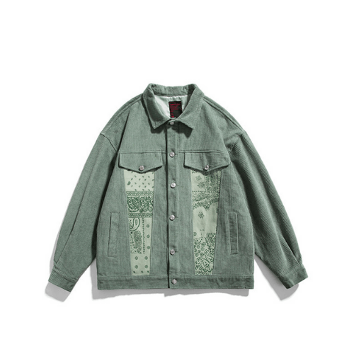 Japanese Brand Paisley Bandana Corduroy Graphic Jacket Size US L / EU 52-54 / 3 - 3 Thumbnail