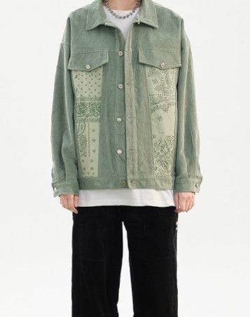 Japanese Brand Paisley Bandana Corduroy Graphic Jacket Size US L / EU 52-54 / 3 - 2 Thumbnail