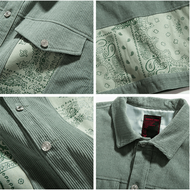 Japanese Brand Paisley Bandana Corduroy Graphic Jacket Size US L / EU 52-54 / 3 - 6 Thumbnail