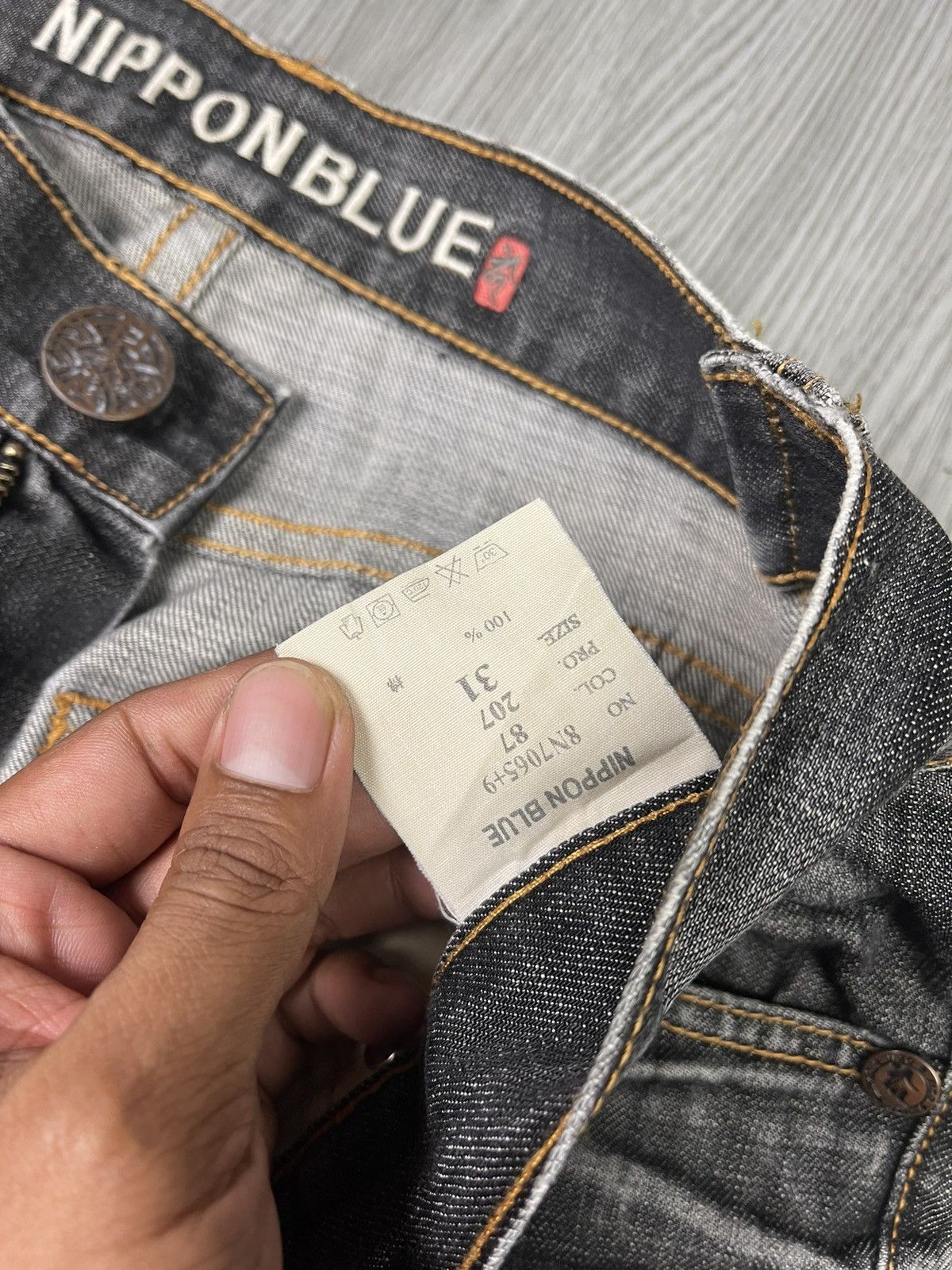 Japanese Brand Nippon Blue Japan Art Raijin Distressed Denim Size US 31 - 6 Thumbnail