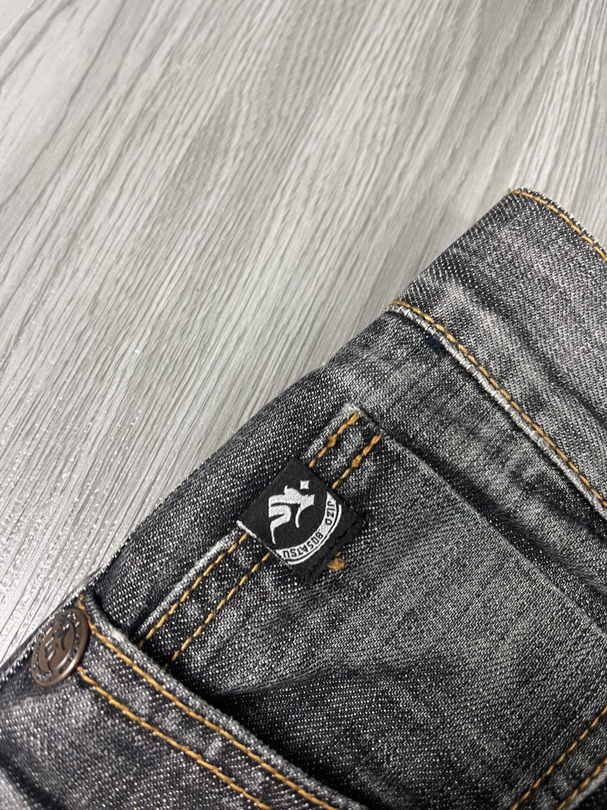 Japanese Brand Nippon Blue Japan Art Raijin Distressed Denim Size US 31 - 8 Thumbnail