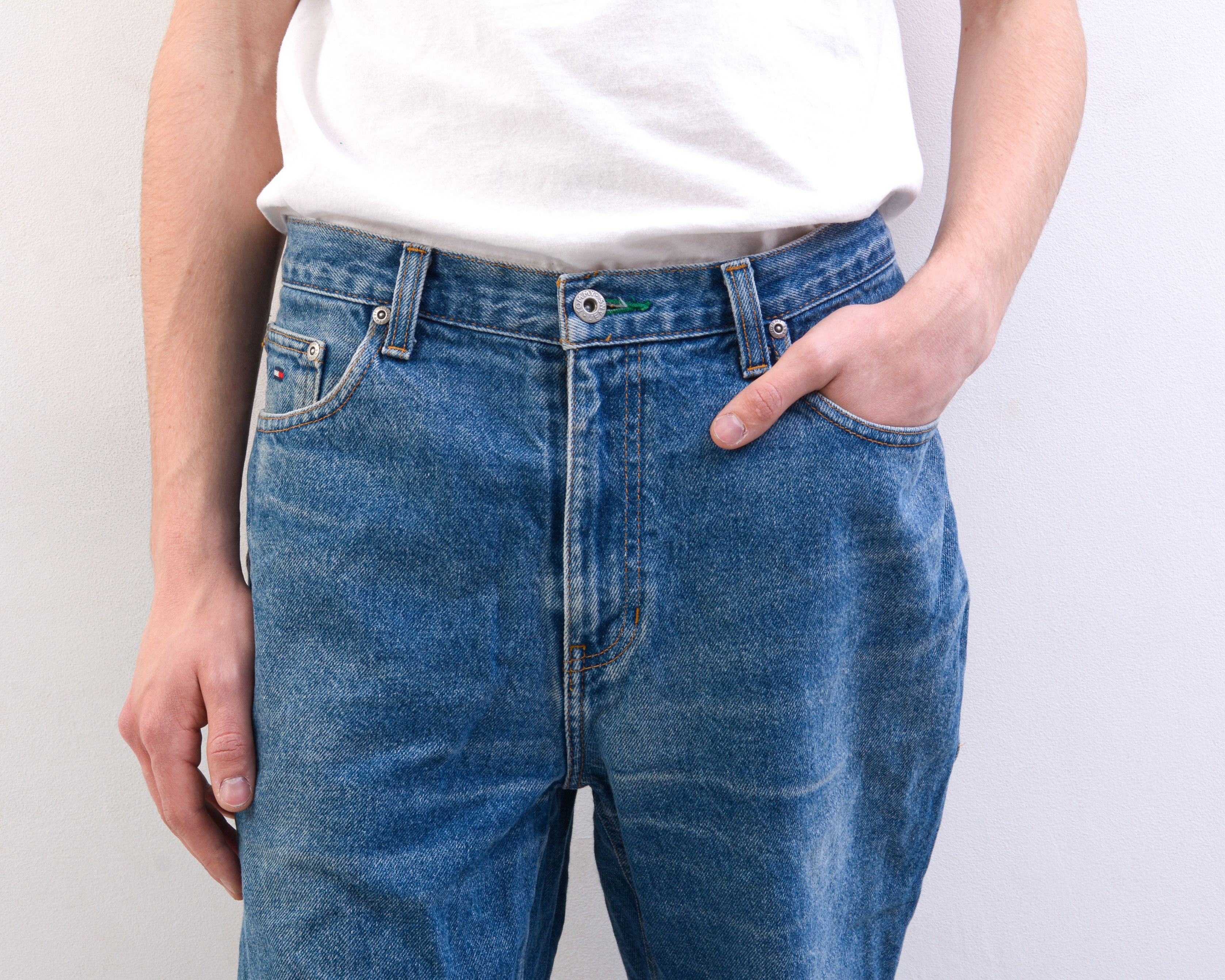 Tommy Hilfiger W34 L30 Straight Jeans Denim Pants Trousers Zip Fly Retro Size US 34 / EU 50 - 4 Thumbnail