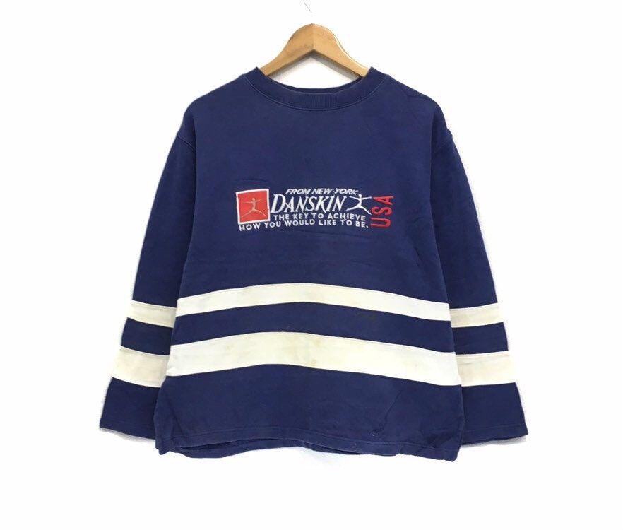 Danskin USA Crewneck Sweatshirt Embroidery BigLogo Spell Out