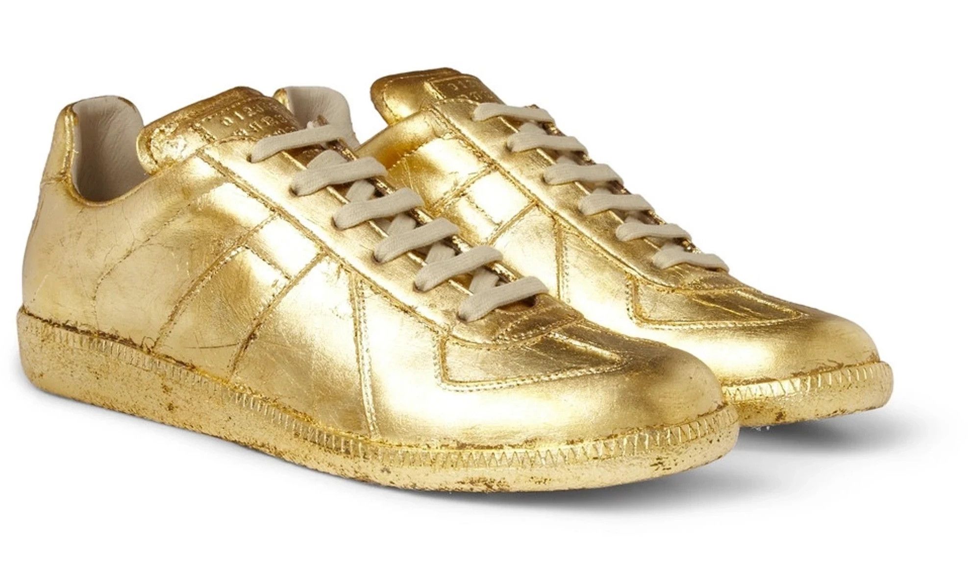 Maison Margiela Gold REPLICA sneakers by MMM Size US 5.5 / EU 38 - 2 Thumbnail