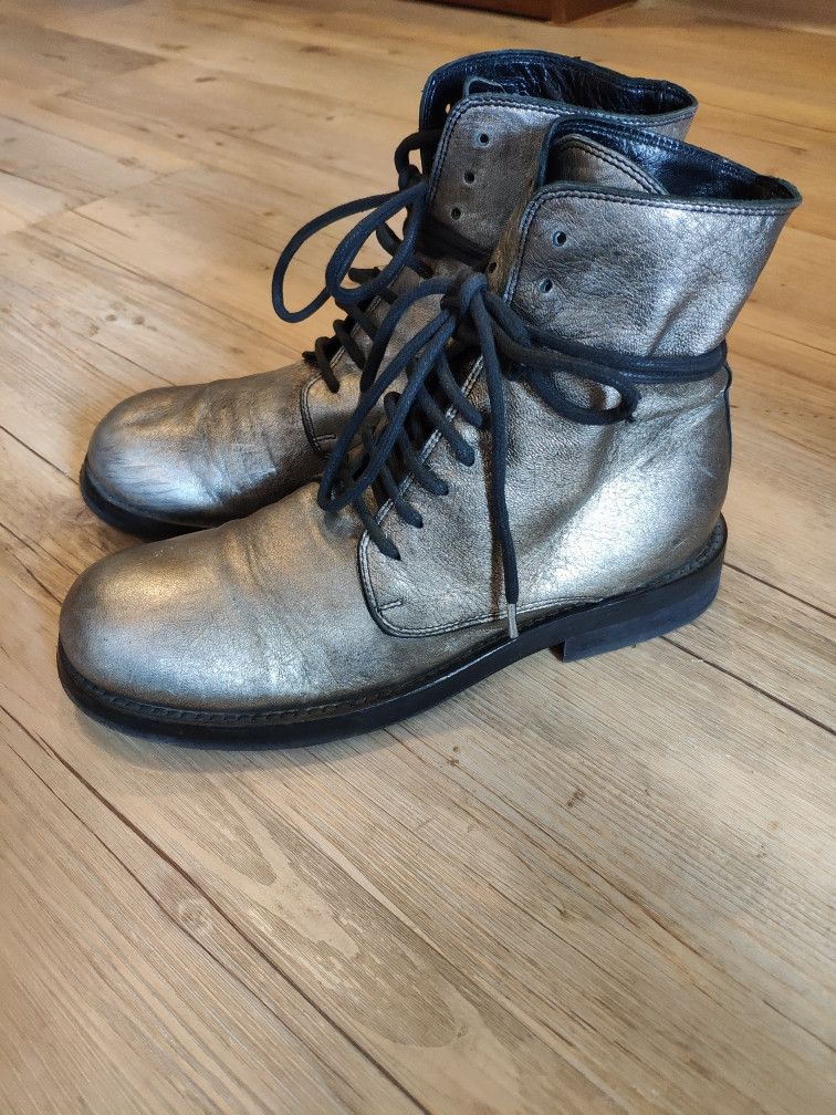 Ann Demeulemeester GRAIL! ARCHIVE! AW2006 silver metallic boots Size US 7.5 / IT 37.5 - 1 Thumbnail