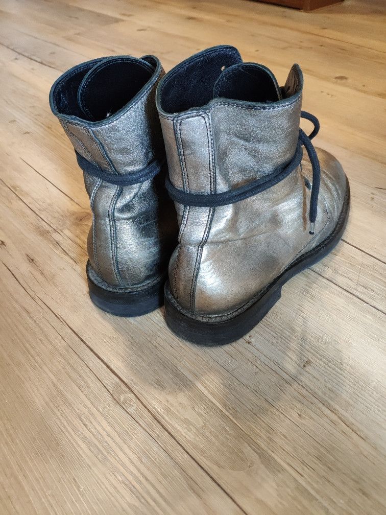 Ann Demeulemeester GRAIL! ARCHIVE! AW2006 silver metallic boots Size US 7.5 / IT 37.5 - 3 Thumbnail