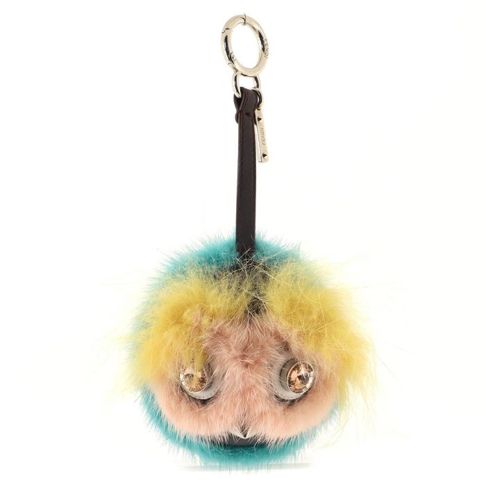 Fendi Bug Mirror Bag Charm Leather and Fur with Crystals | Grailed