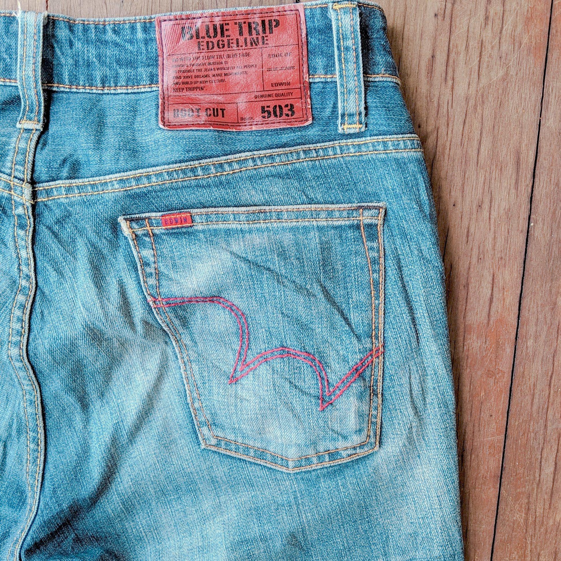 Edwin × Jean × Vintage Edwin 503 Boot Cut Flare Distressed Trousers Jeans Pants Size US 34 / EU 50 - 11 Thumbnail