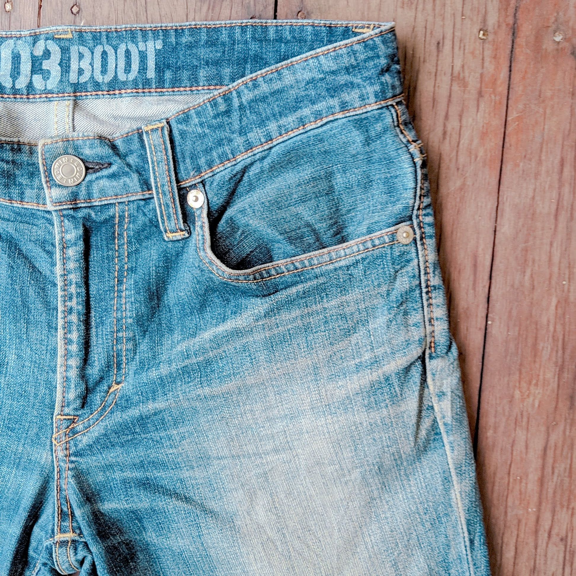 Edwin × Jean × Vintage Edwin 503 Boot Cut Flare Distressed Trousers Jeans Pants Size US 34 / EU 50 - 4 Thumbnail