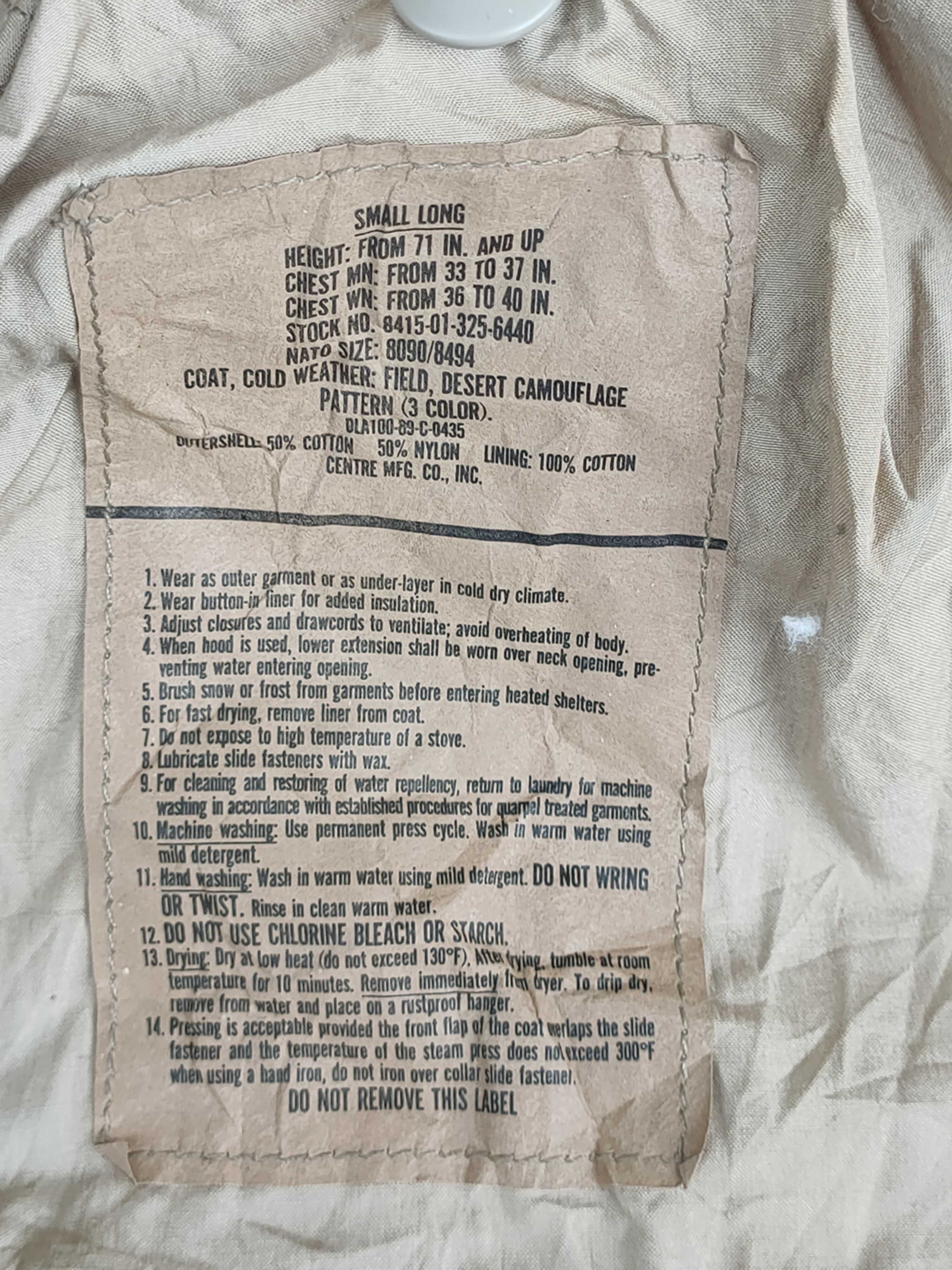 Vintage Military Field Jacket Coat Cold Weather Desert Camo S Long Size US S / EU 44-46 / 1 - 3 Thumbnail