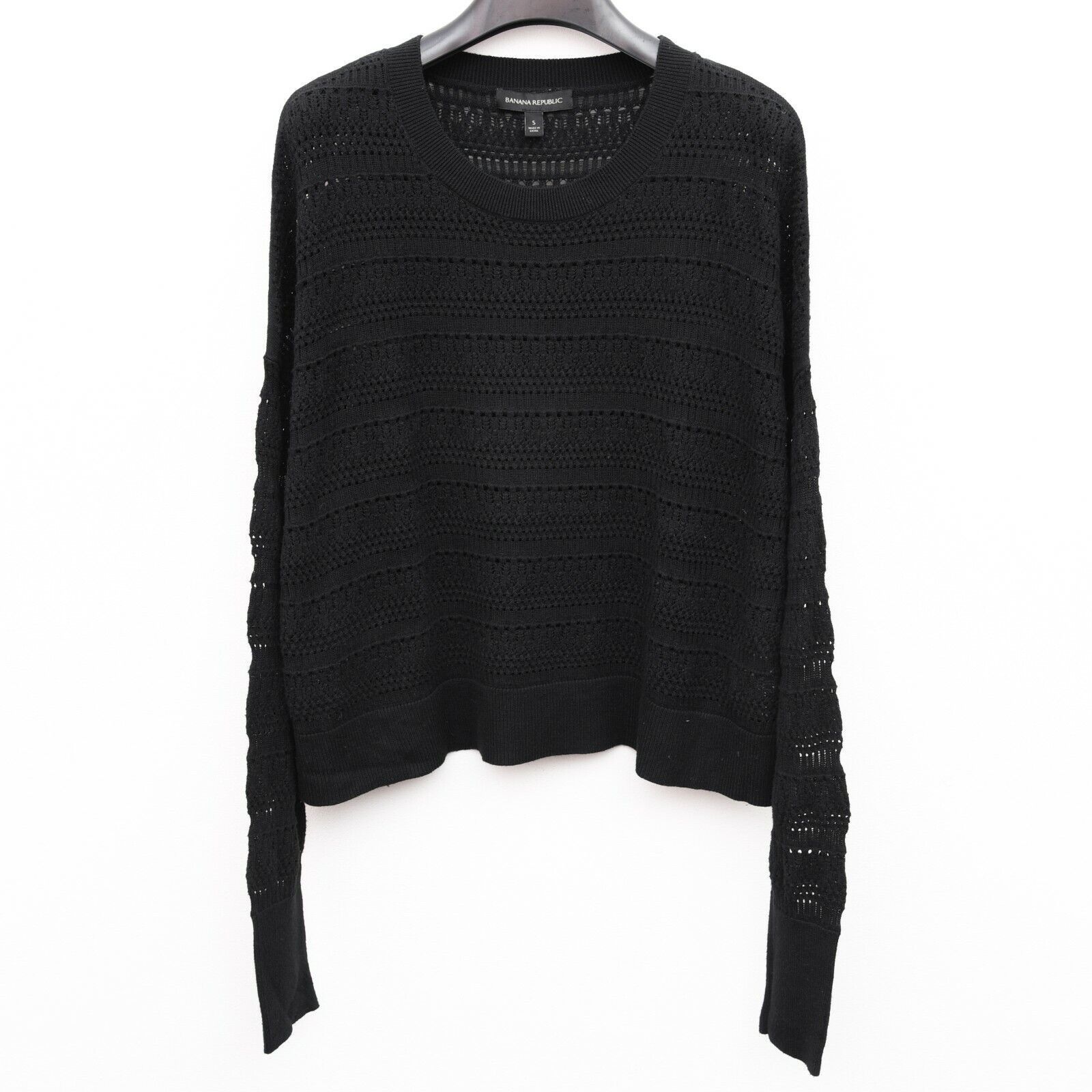 Banana Republic S Crop Top Knit Sweater Cotton Pullover Jumper Sweatshirt Size S / US 4 / IT 40 - 1 Thumbnail