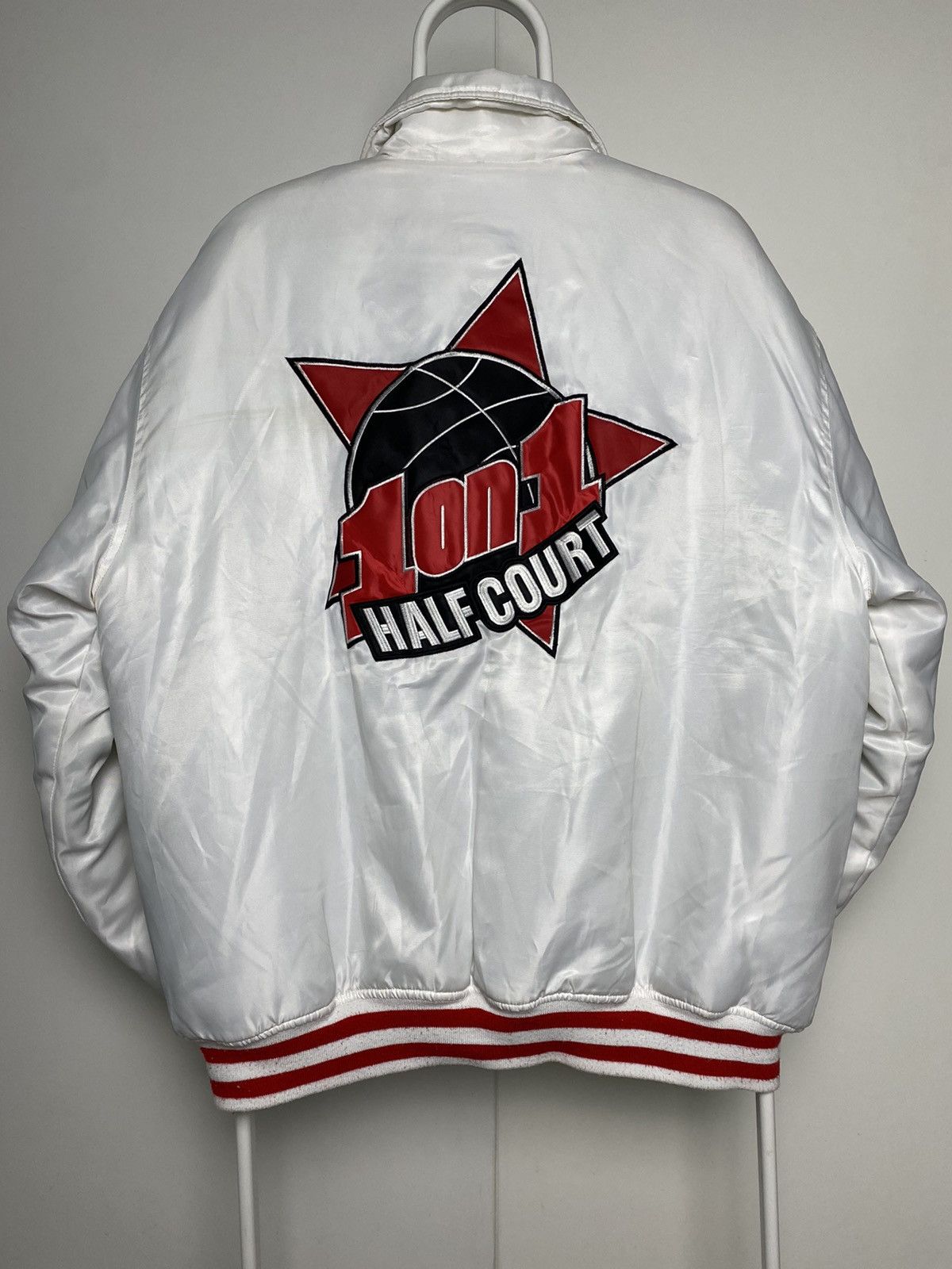 Vintage Raw Blue vintage white bomber jacket basket 1on1 half court Size US L / EU 52-54 / 3 - 7 Thumbnail