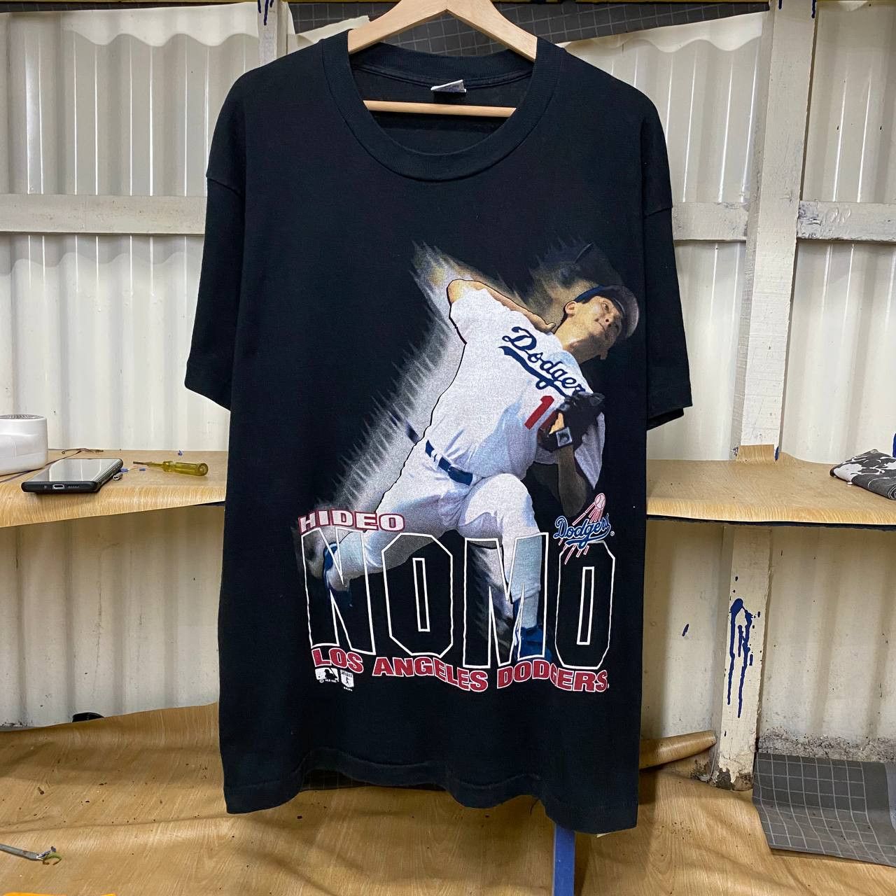 MLB × Salem Sportswear × Vintage Vintage Salem Sportswear Hideo Nomo Los Angeles Dodgers tee Size US XL / EU 56 / 4 - 1 Thumbnail