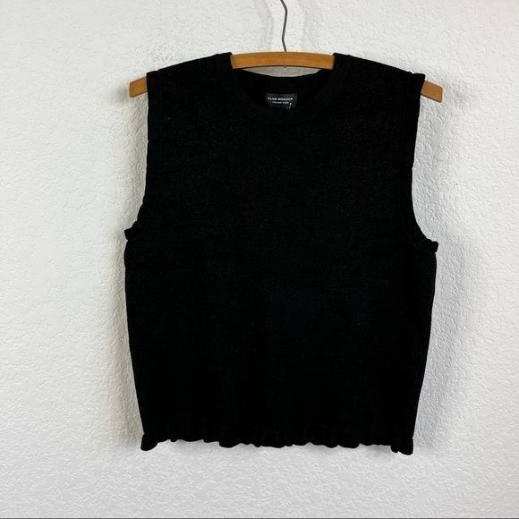 Club Monaco Metallic Italian Yarn Knit Tabiana Sweater Top