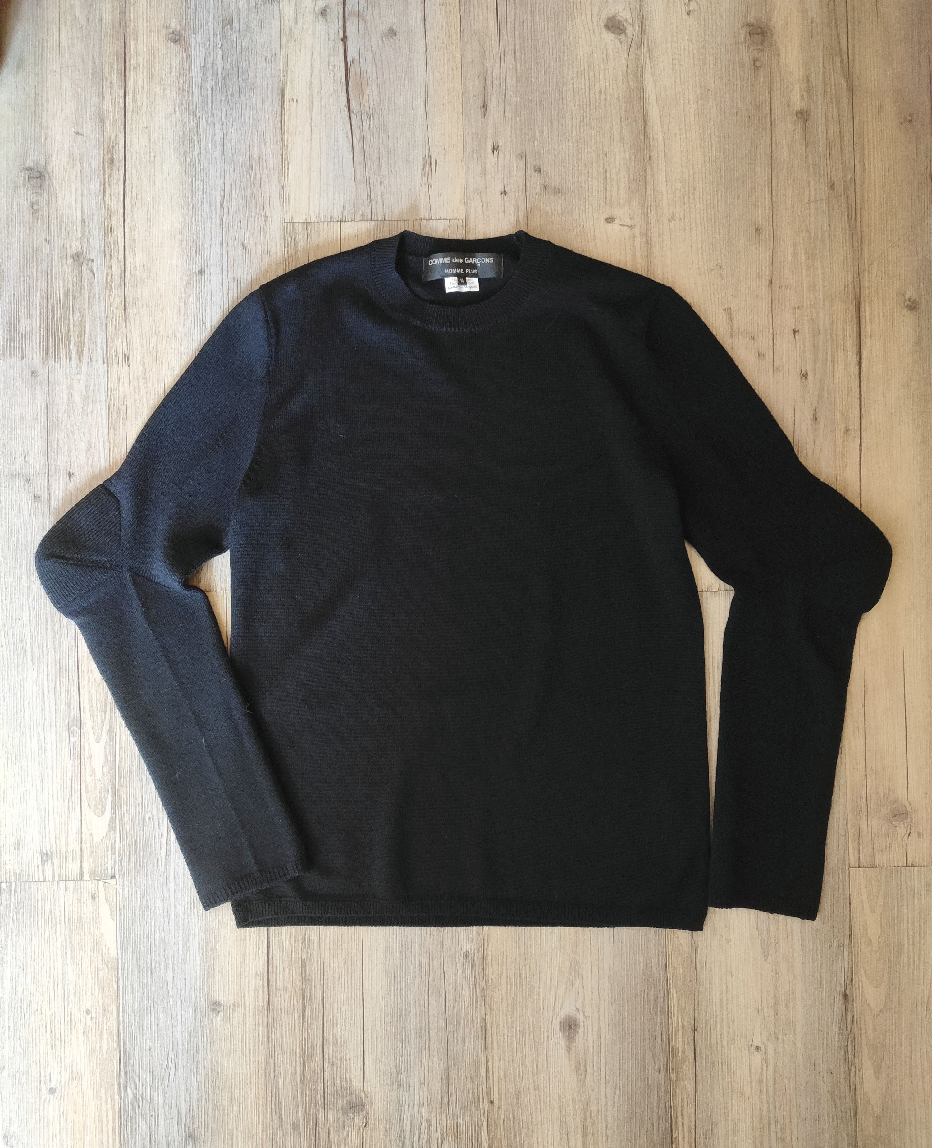 image of Comme Des Garcons Homme Plus Hyper Elbow Pullover.like Leon Emanuel Blanck Sweaters in Black (Size 