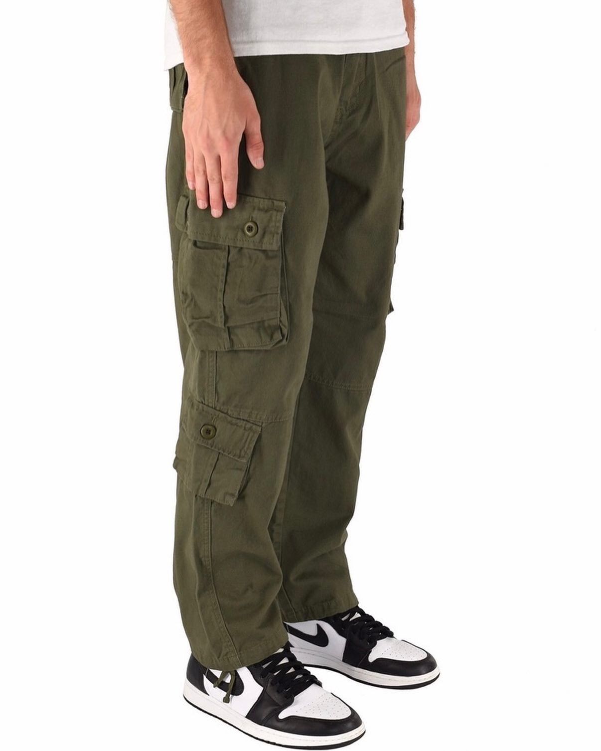 Women Olive Side Pockets Cargo Pants
