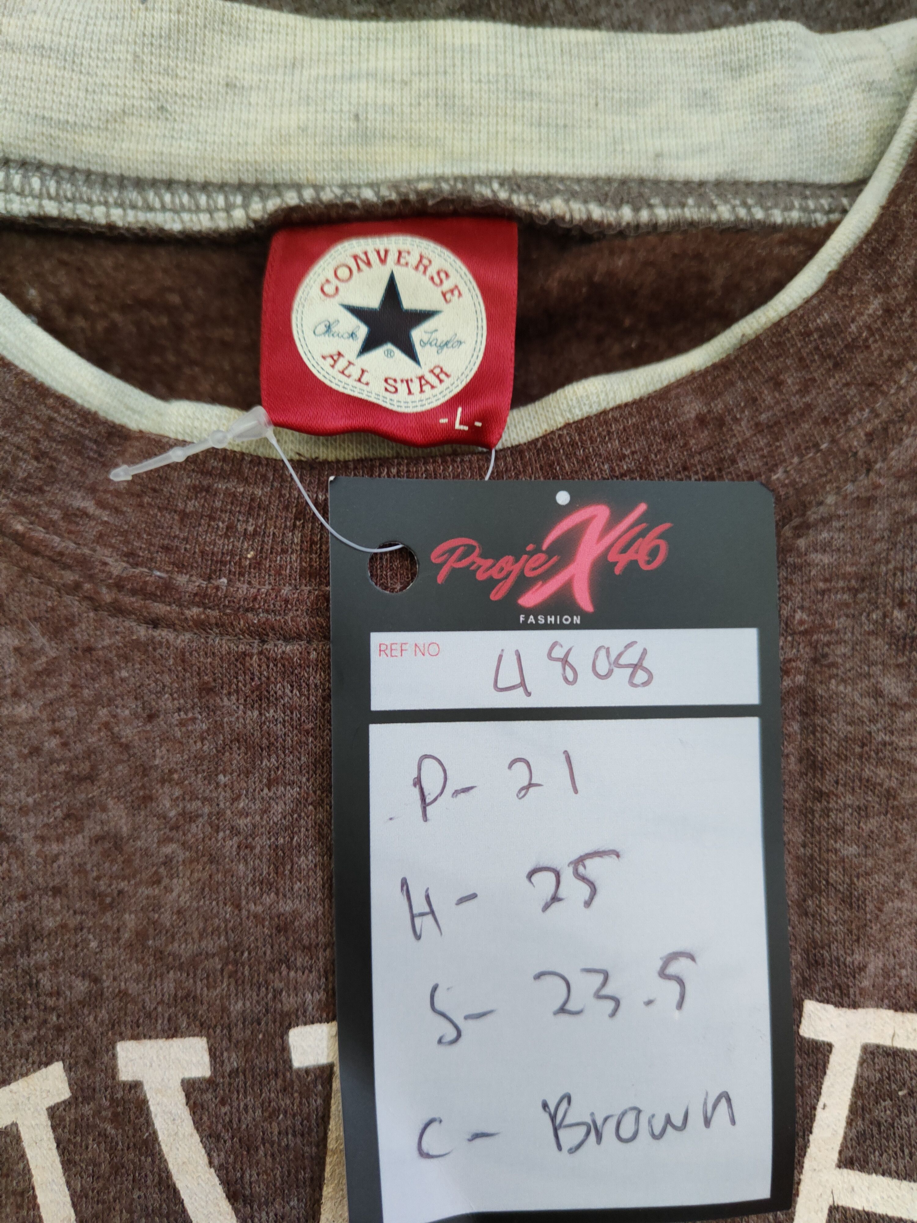 Converse Converse All Star Brown Sweatshirt #4808 Size US M / EU 48-50 / 2 - 10 Thumbnail