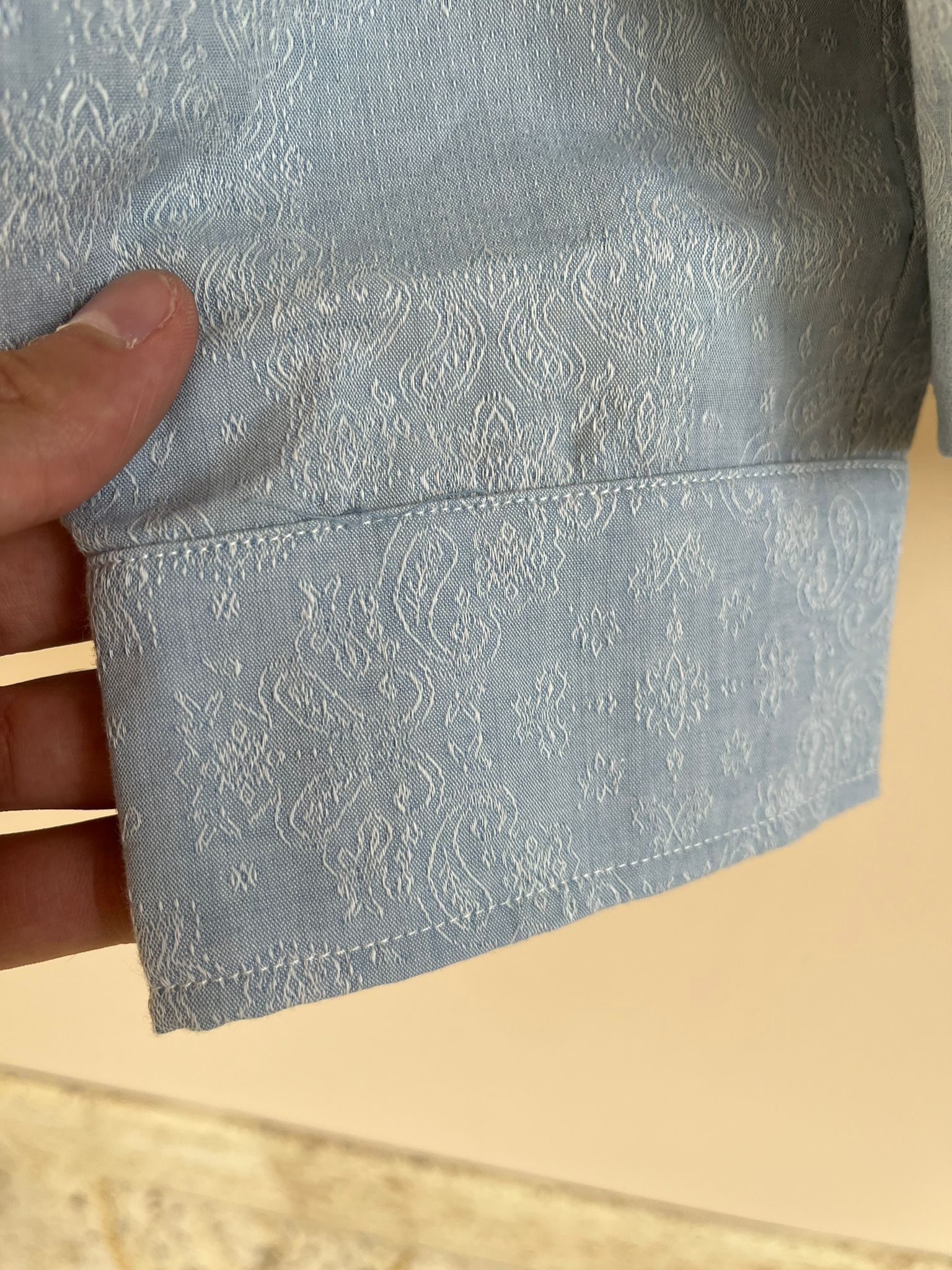 Amiri Chambray Tuxedo Shirt in Sky Indigo Size US XL / EU 56 / 4 - 4 Thumbnail