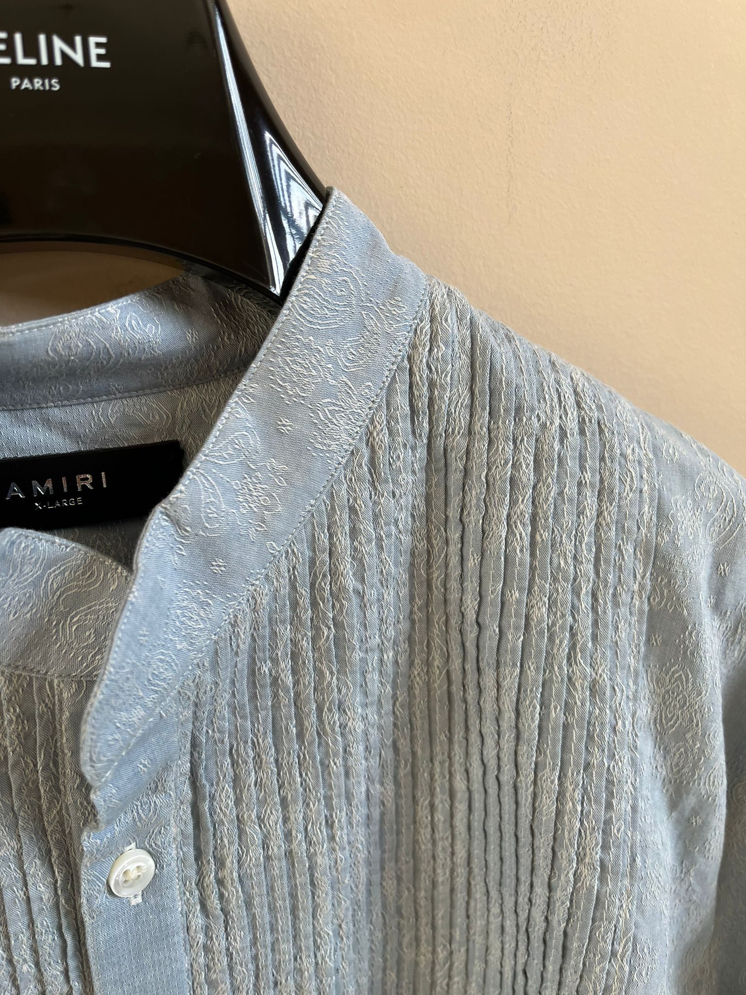 Amiri Chambray Tuxedo Shirt in Sky Indigo Size US XL / EU 56 / 4 - 6 Thumbnail