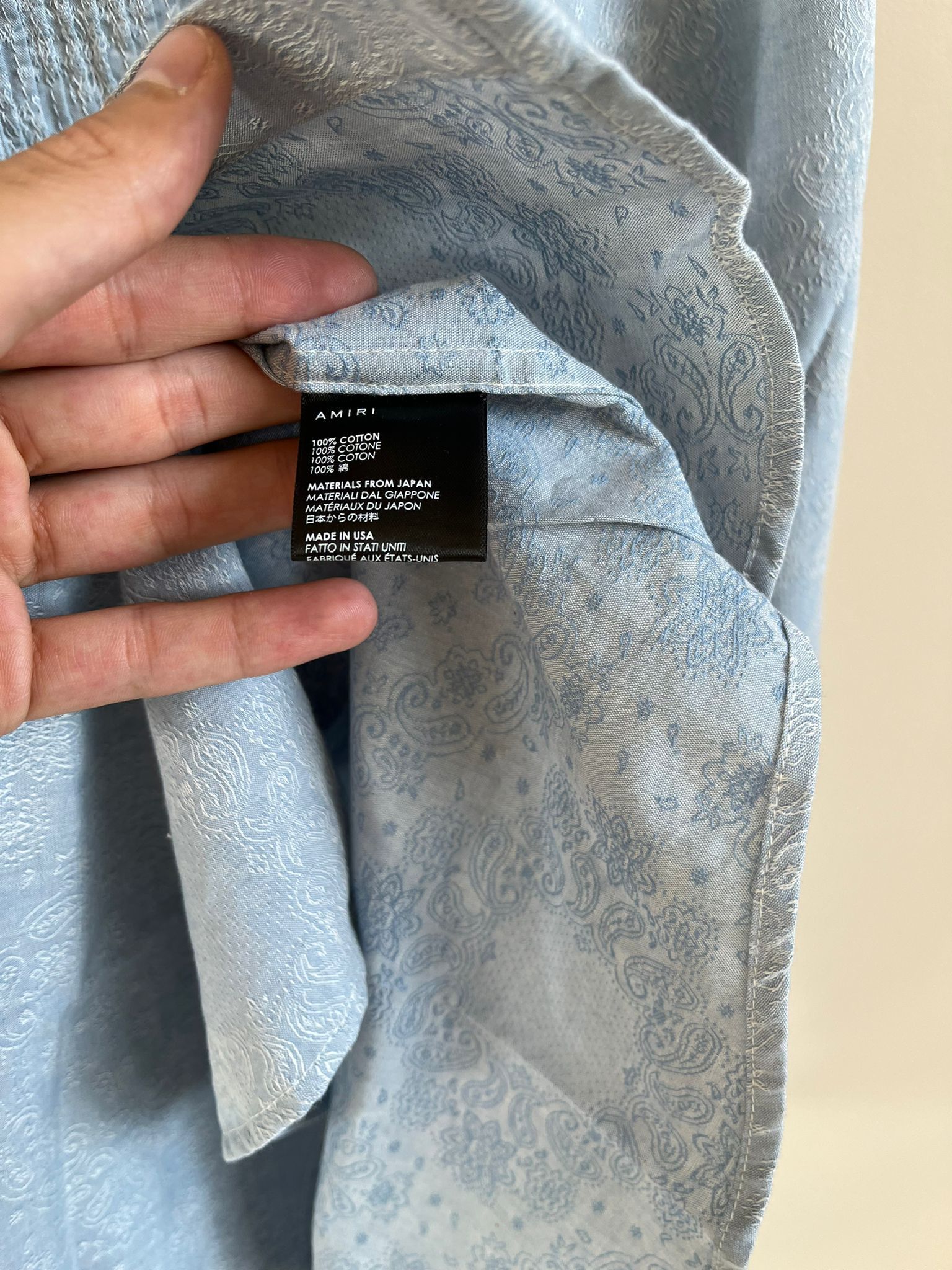 Amiri Chambray Tuxedo Shirt in Sky Indigo Size US XL / EU 56 / 4 - 13 Thumbnail