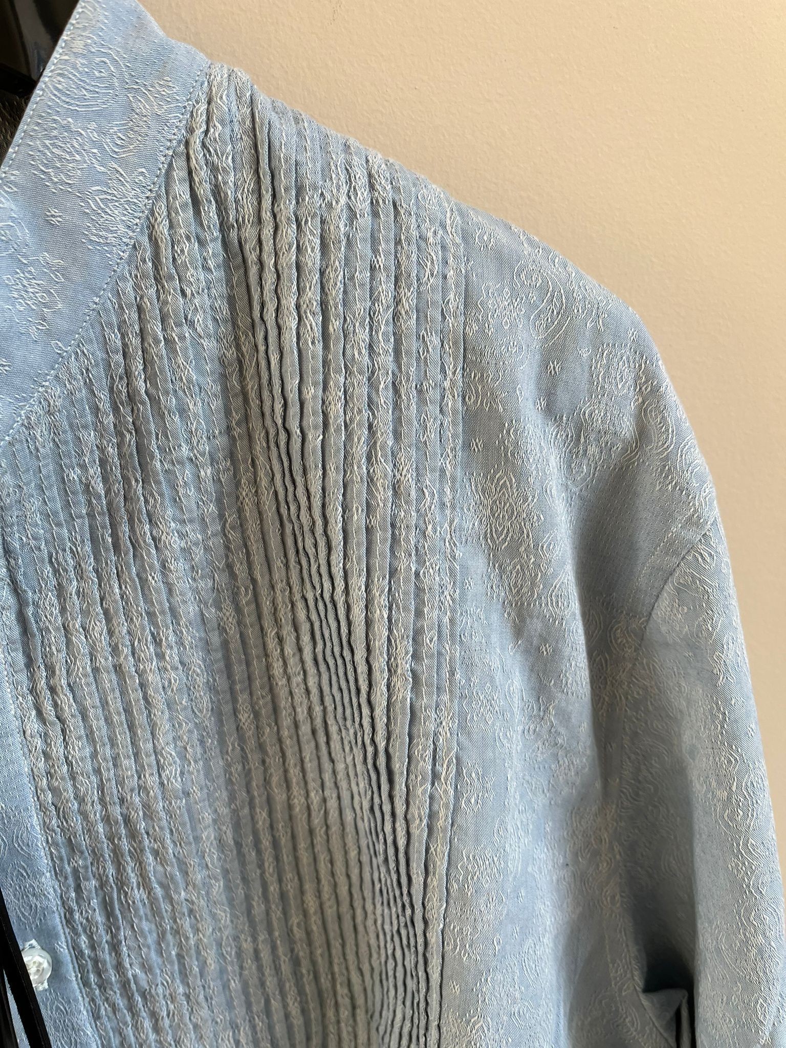 Amiri Chambray Tuxedo Shirt in Sky Indigo Size US XL / EU 56 / 4 - 11 Thumbnail