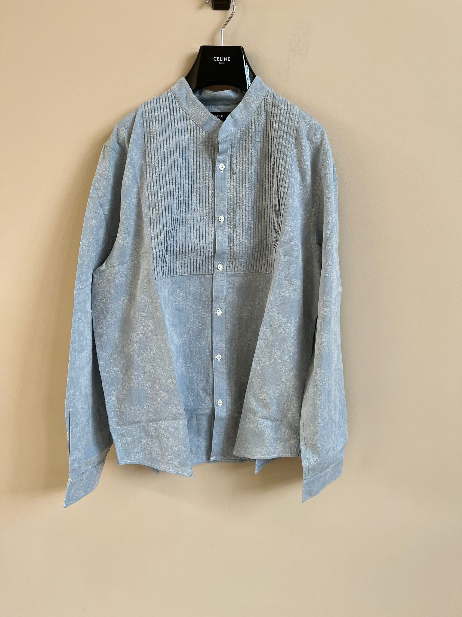 Amiri Chambray Tuxedo Shirt in Sky Indigo Size US XL / EU 56 / 4 - 1 Thumbnail