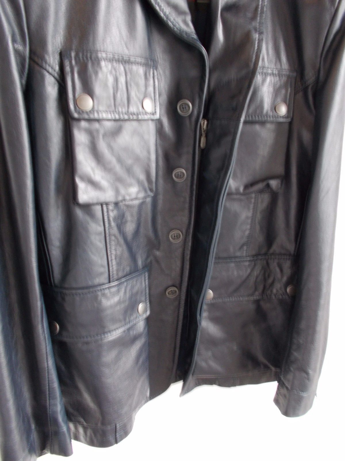 Belstaff Belstaff Douglas Navy Blue Leather Blazer Jacket Grailed