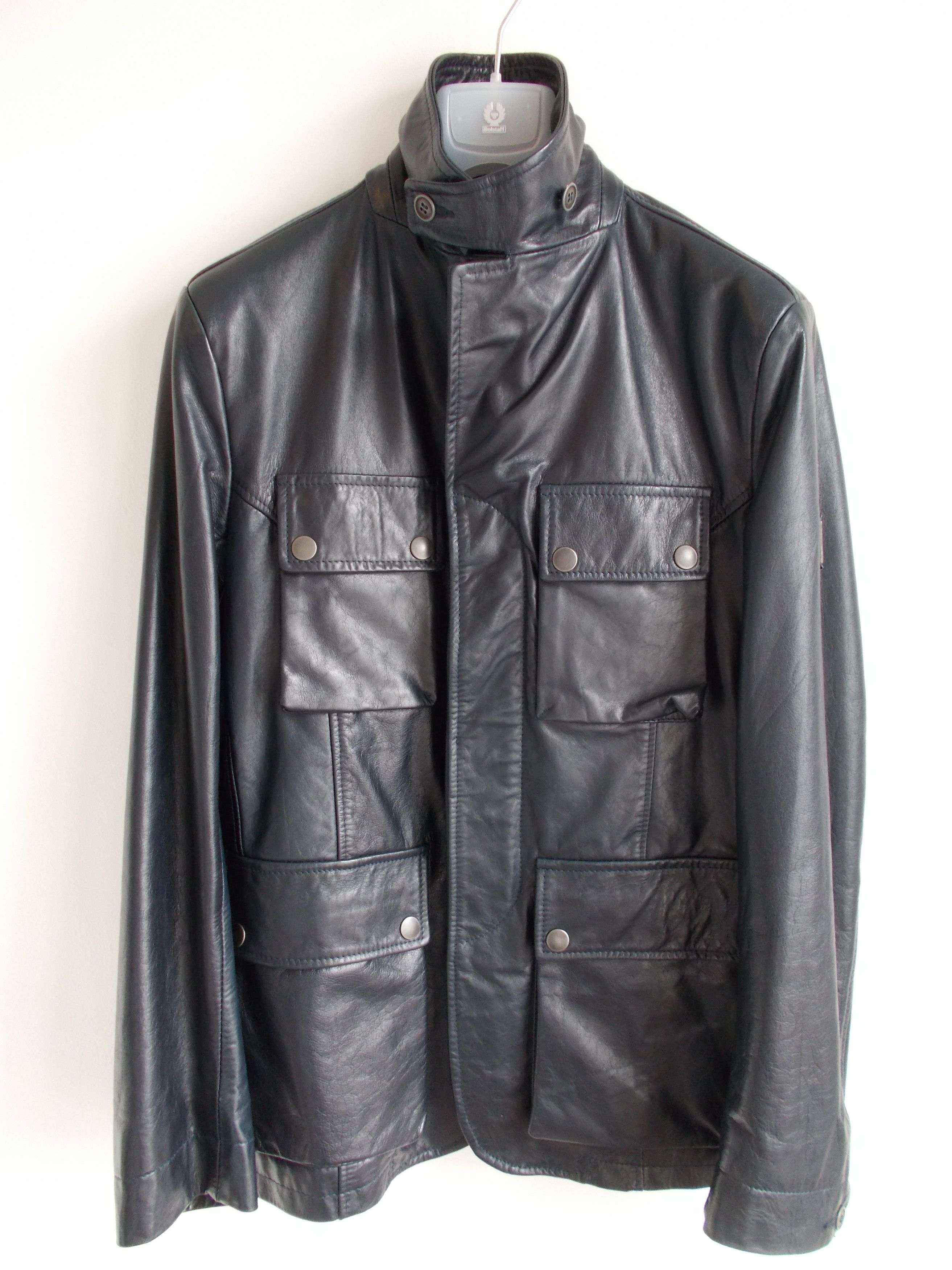 Belstaff Belstaff Douglas Navy Blue Leather Blazer Jacket Grailed