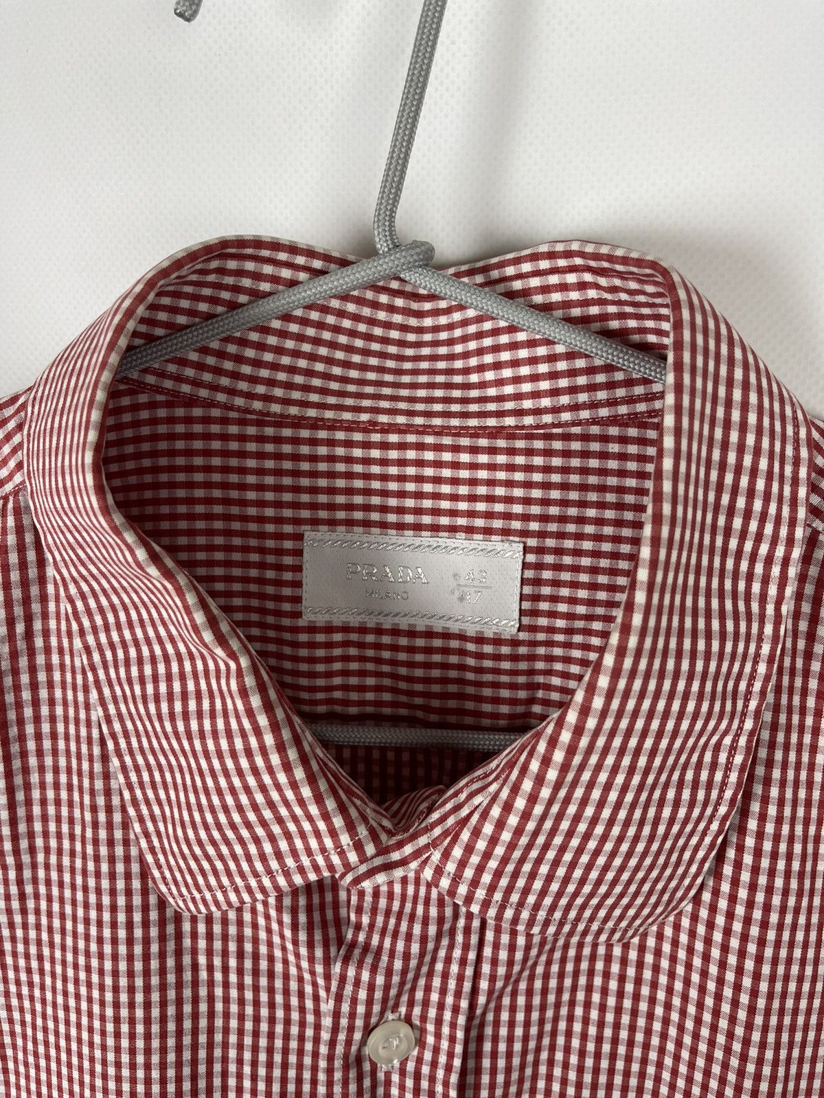 Prada Prada Milano red checkered long sleeve shirt button up Size US L / EU 52-54 / 3 - 7 Thumbnail