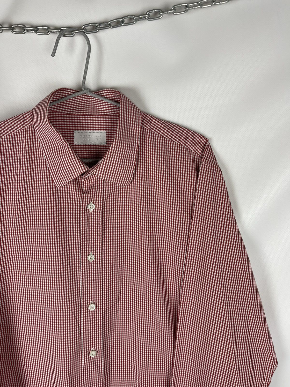 Prada Prada Milano red checkered long sleeve shirt button up Size US L / EU 52-54 / 3 - 3 Thumbnail