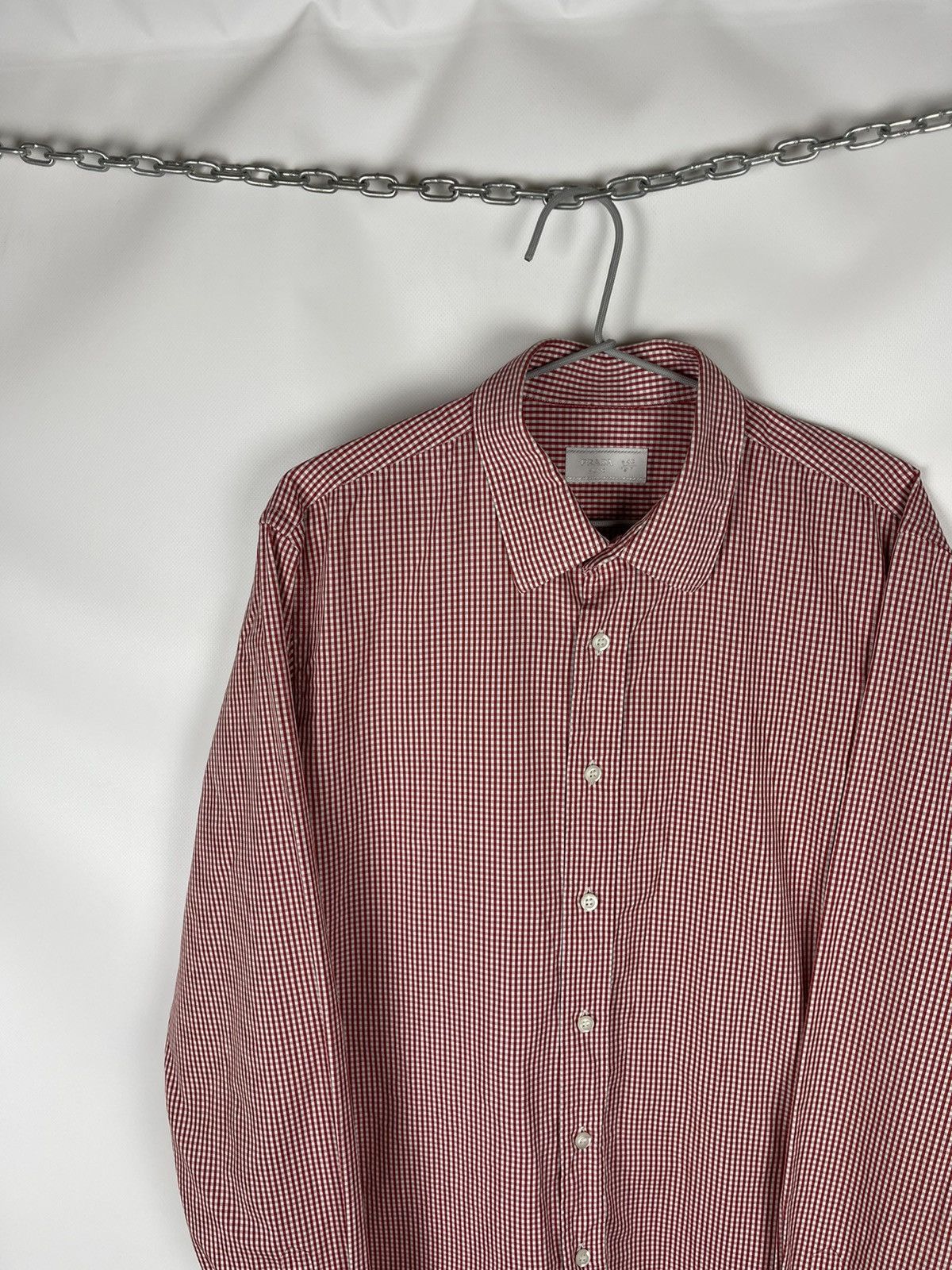 Prada Prada Milano red checkered long sleeve shirt button up Size US L / EU 52-54 / 3 - 2 Thumbnail