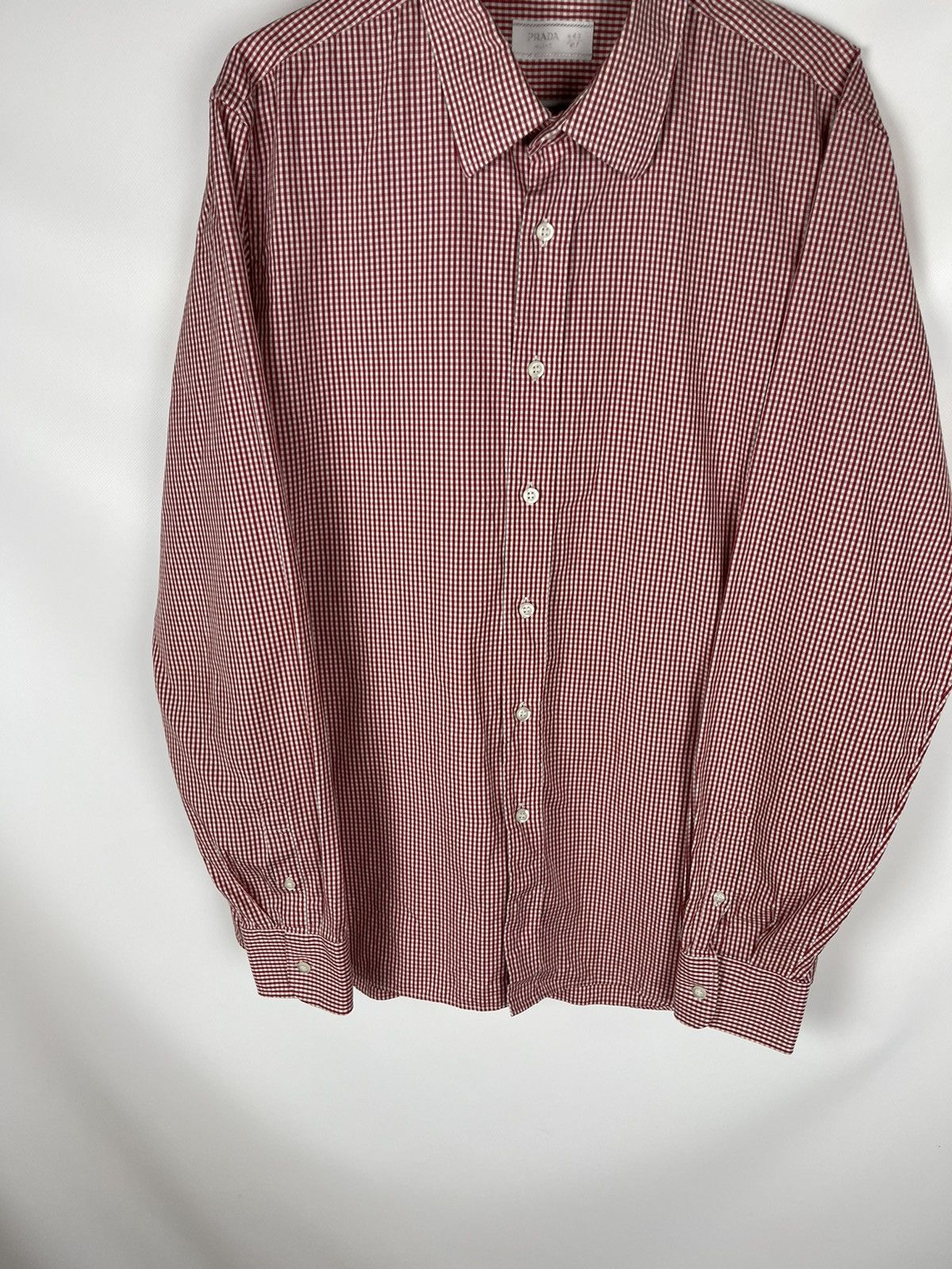 Prada Prada Milano red checkered long sleeve shirt button up Size US L / EU 52-54 / 3 - 5 Thumbnail