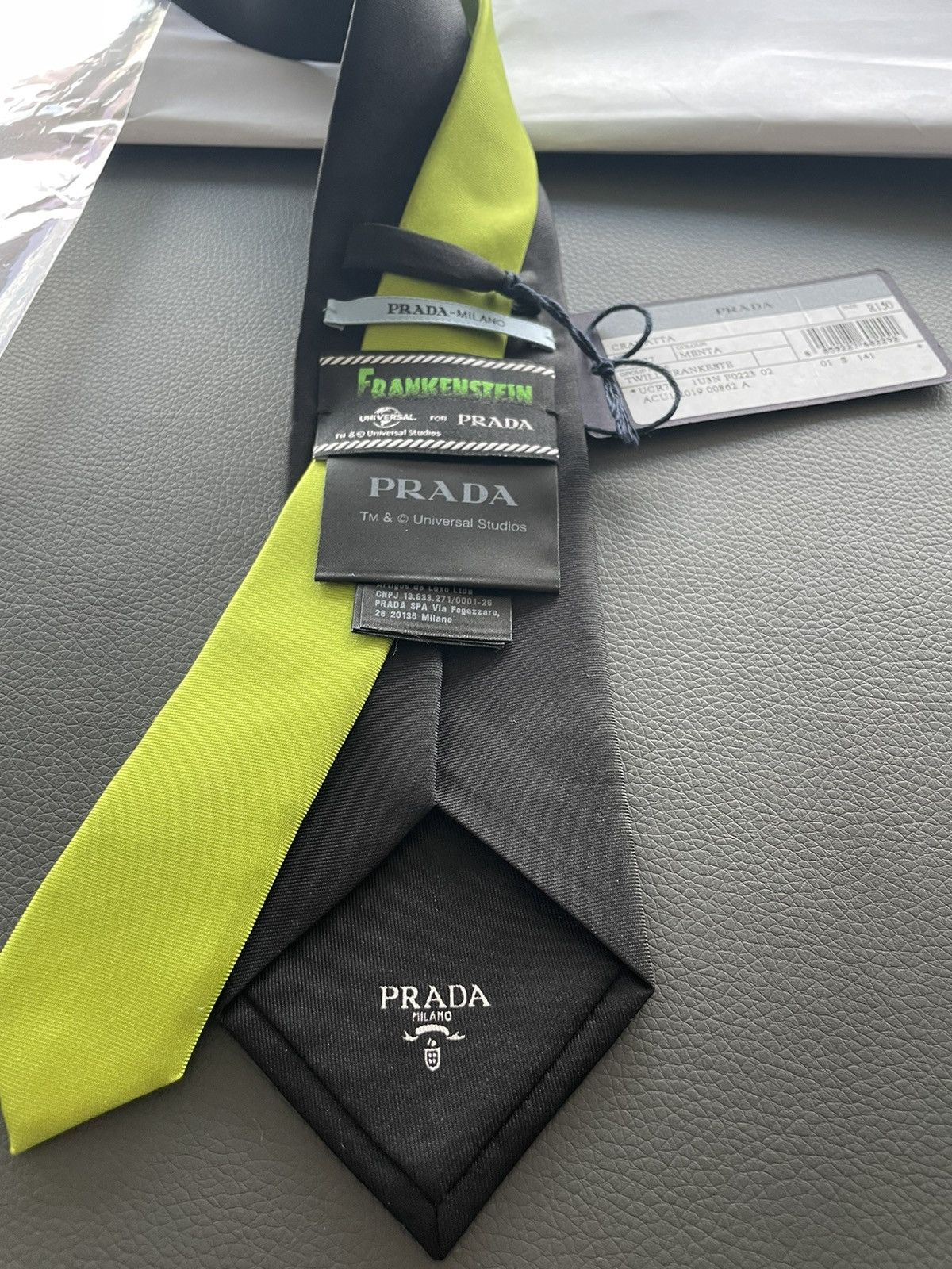 Prada × Universal Studios Limited Edition Prada x Universal Frankenstein Pure Silk Tie Size ONE SIZE - 11 Thumbnail