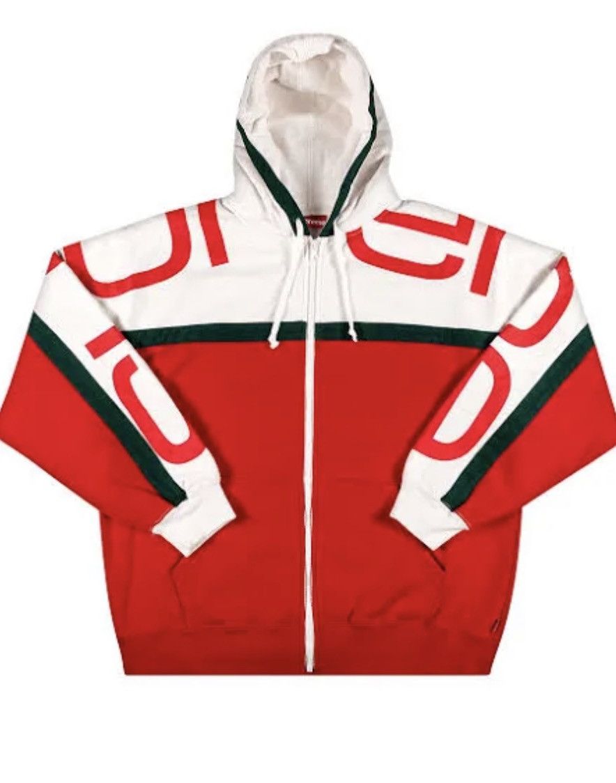 Supreme Zip Up Hoodie Red | Grailed