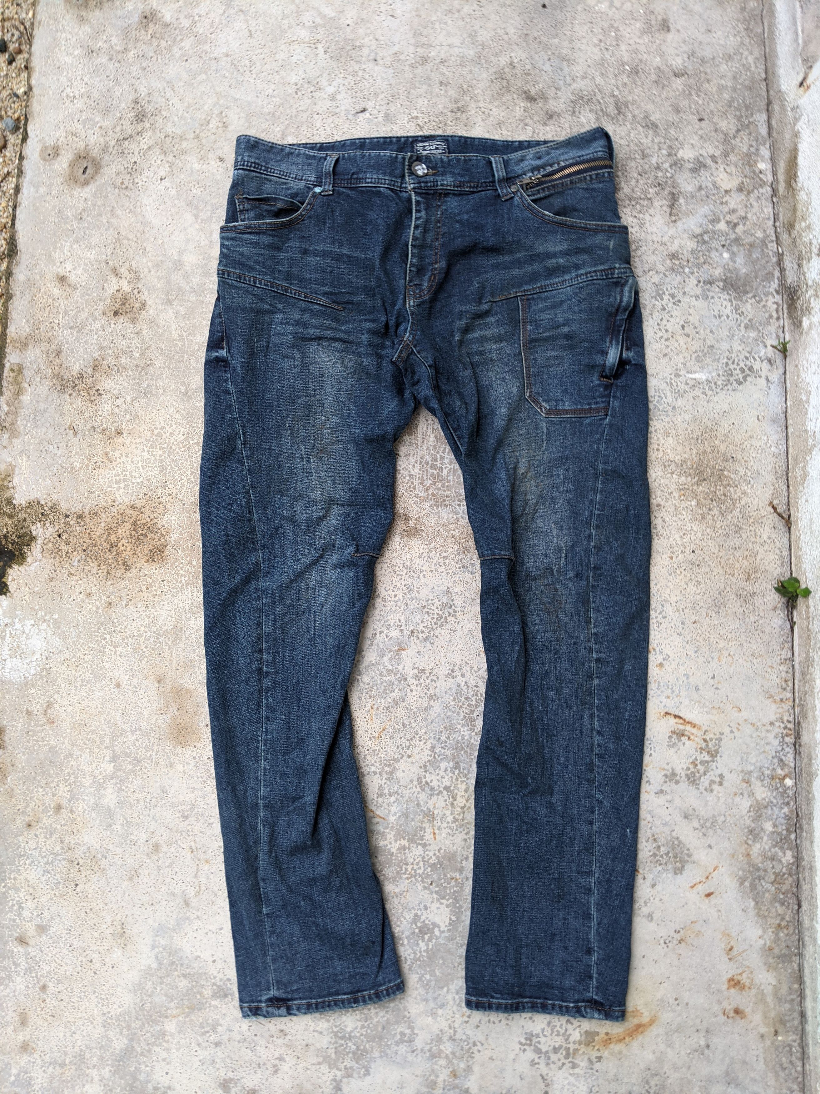 image of Distressed Denim Denim Studio Gu Denim Jeans Hidden Pocket in Blue Denim, Men's (Size 36)