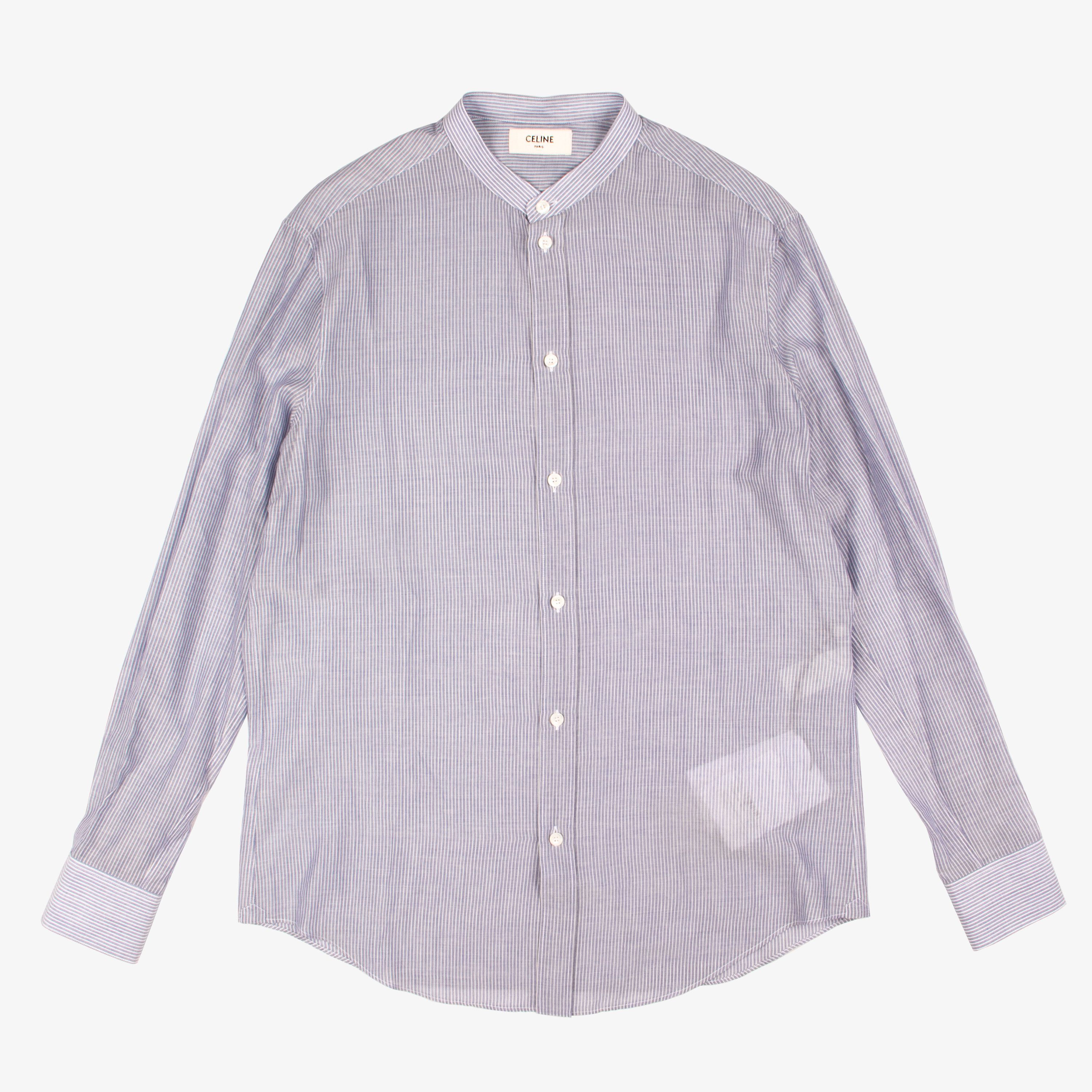 Celine CELINE MANDARIN COLLAR STRIPED SHIRT Size US L / EU 52-54 / 3 - 2 Thumbnail