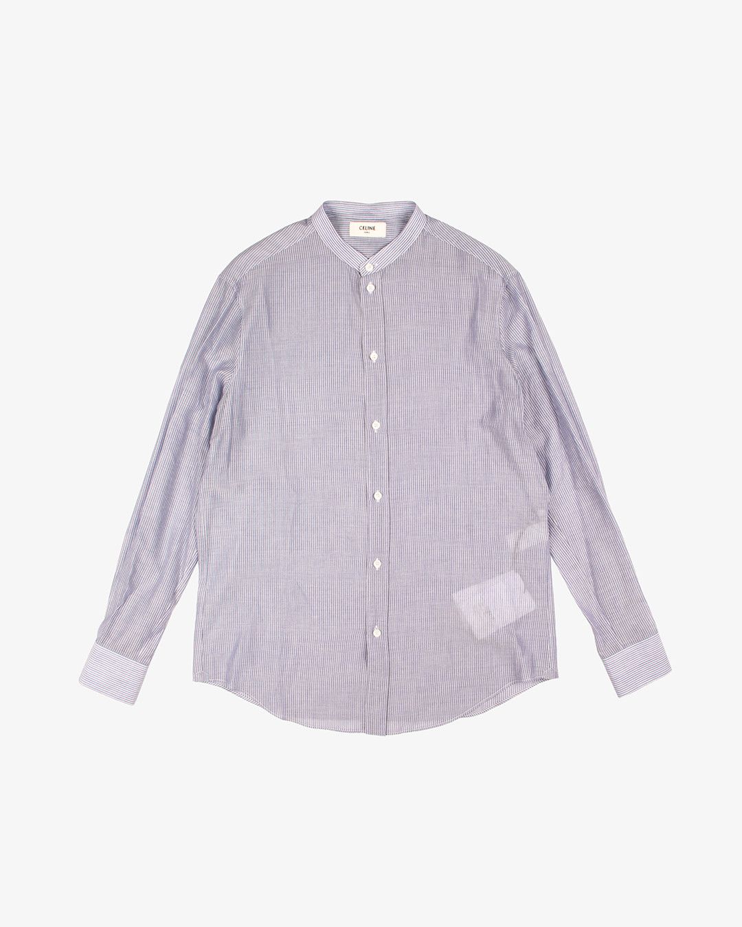 Celine CELINE MANDARIN COLLAR STRIPED SHIRT Size US L / EU 52-54 / 3 - 1 Thumbnail