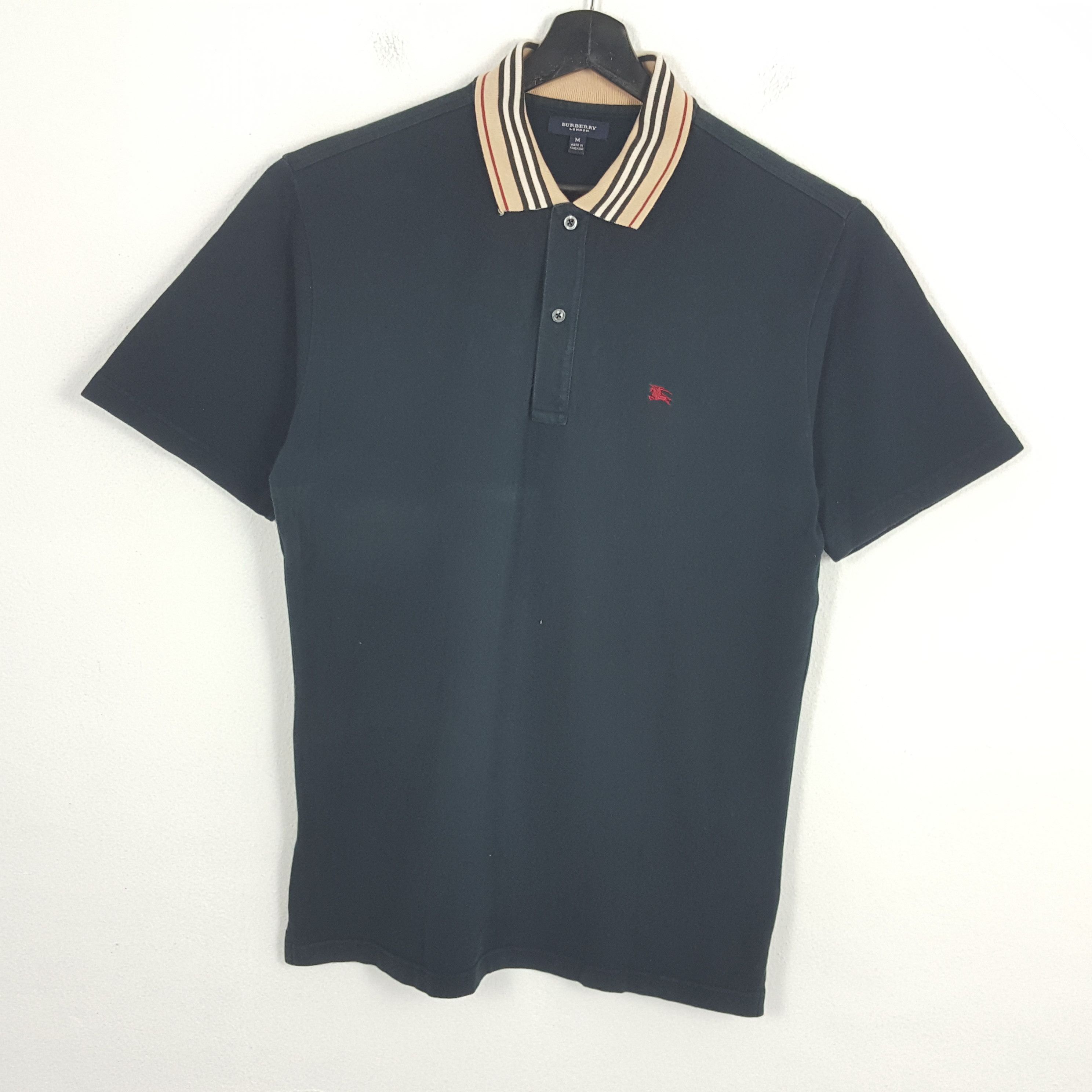 BURBERRY LONDON Stripe Collar Design T-Shirt