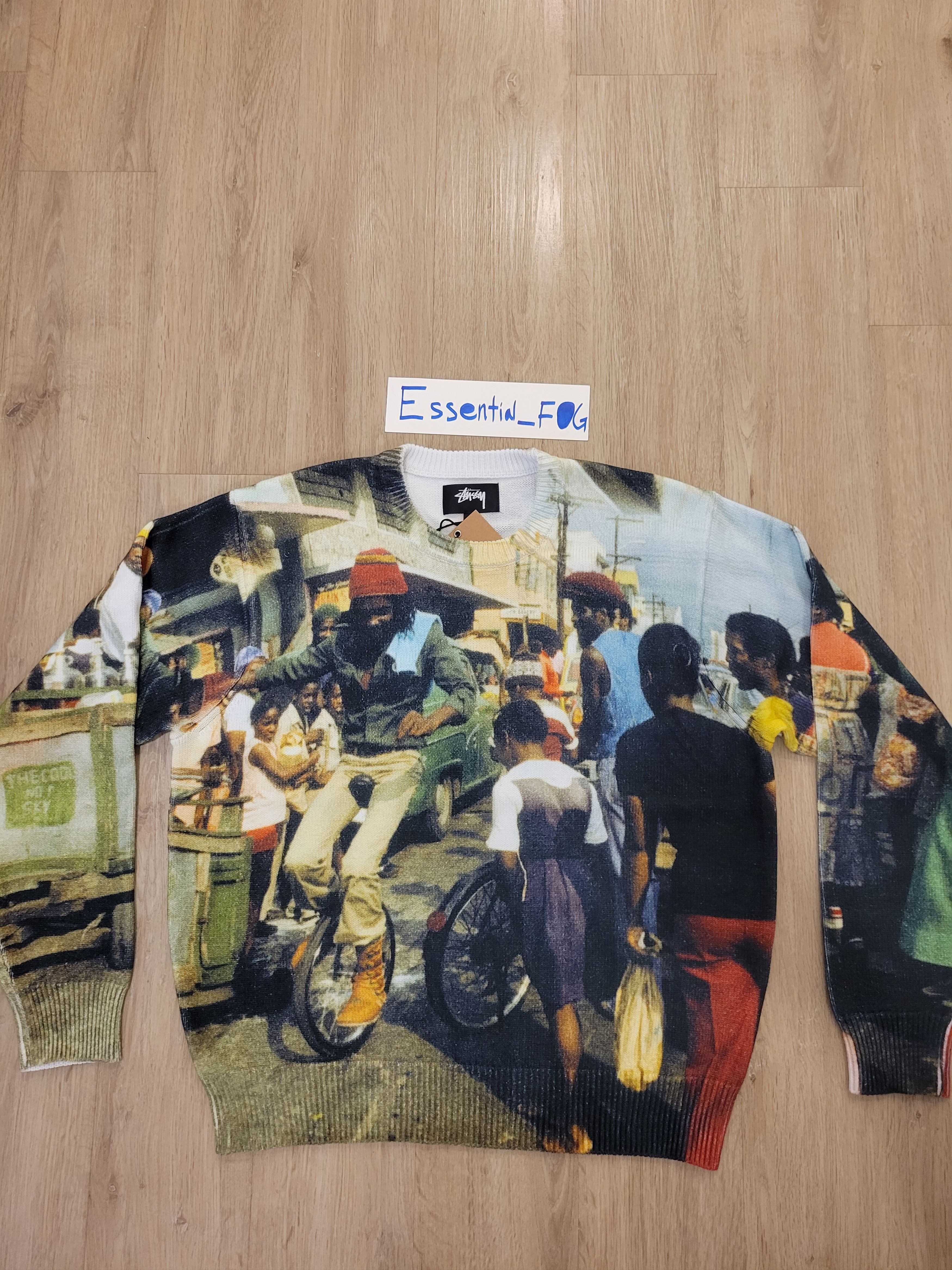 stussy×peter tosh print sweater L size stussy×peter tosh print sweater L size