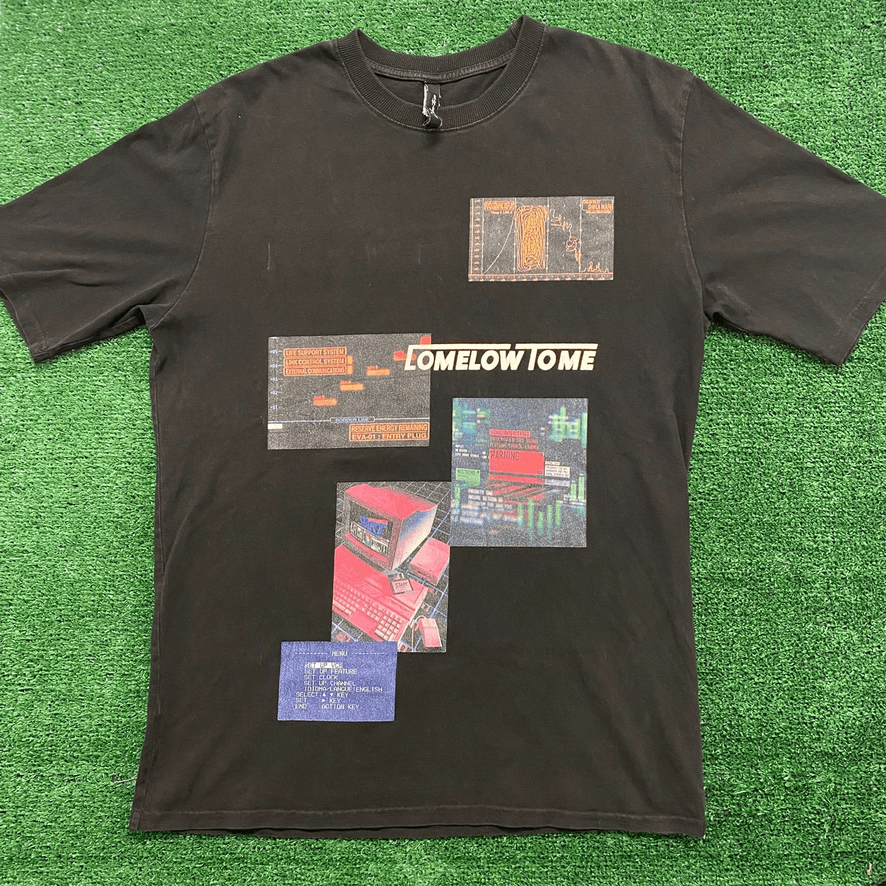 image of Comelow Digital Cyber Punk Art T-Shirt in Black, Men's (Size Large)