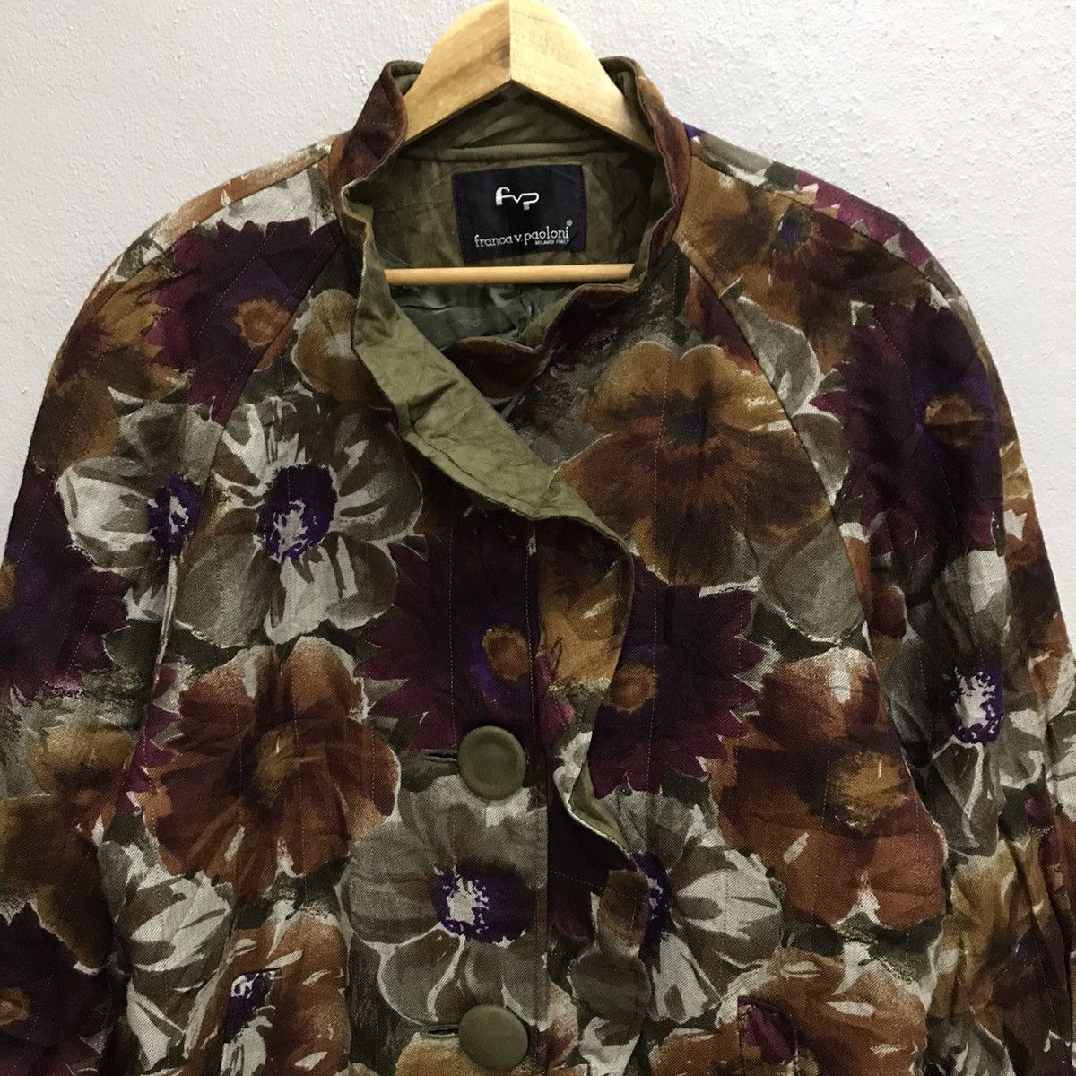 Japanese Brand Vintage franca v. Paoloni floral jacquard blouse coat jacket Size L / US 10 / IT 46 - 4 Thumbnail