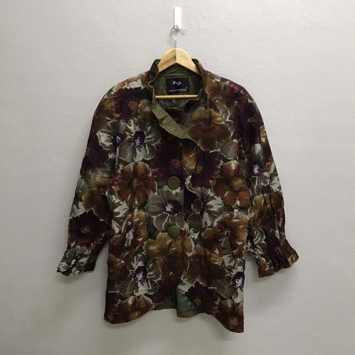 Japanese Brand Vintage franca v. Paoloni floral jacquard blouse coat jacket Size L / US 10 / IT 46 - 3 Thumbnail