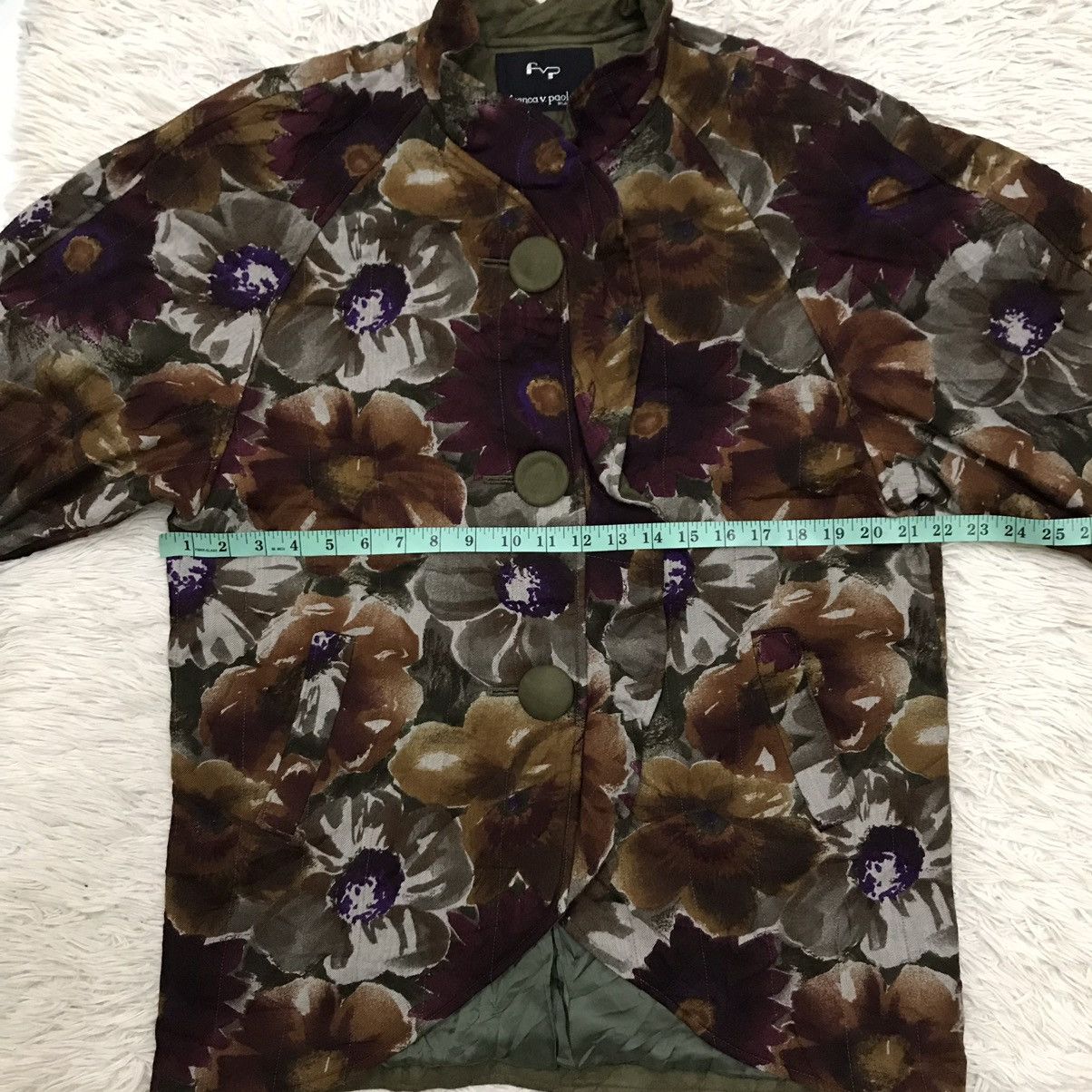 Japanese Brand Vintage franca v. Paoloni floral jacquard blouse coat jacket Size L / US 10 / IT 46 - 12 Thumbnail