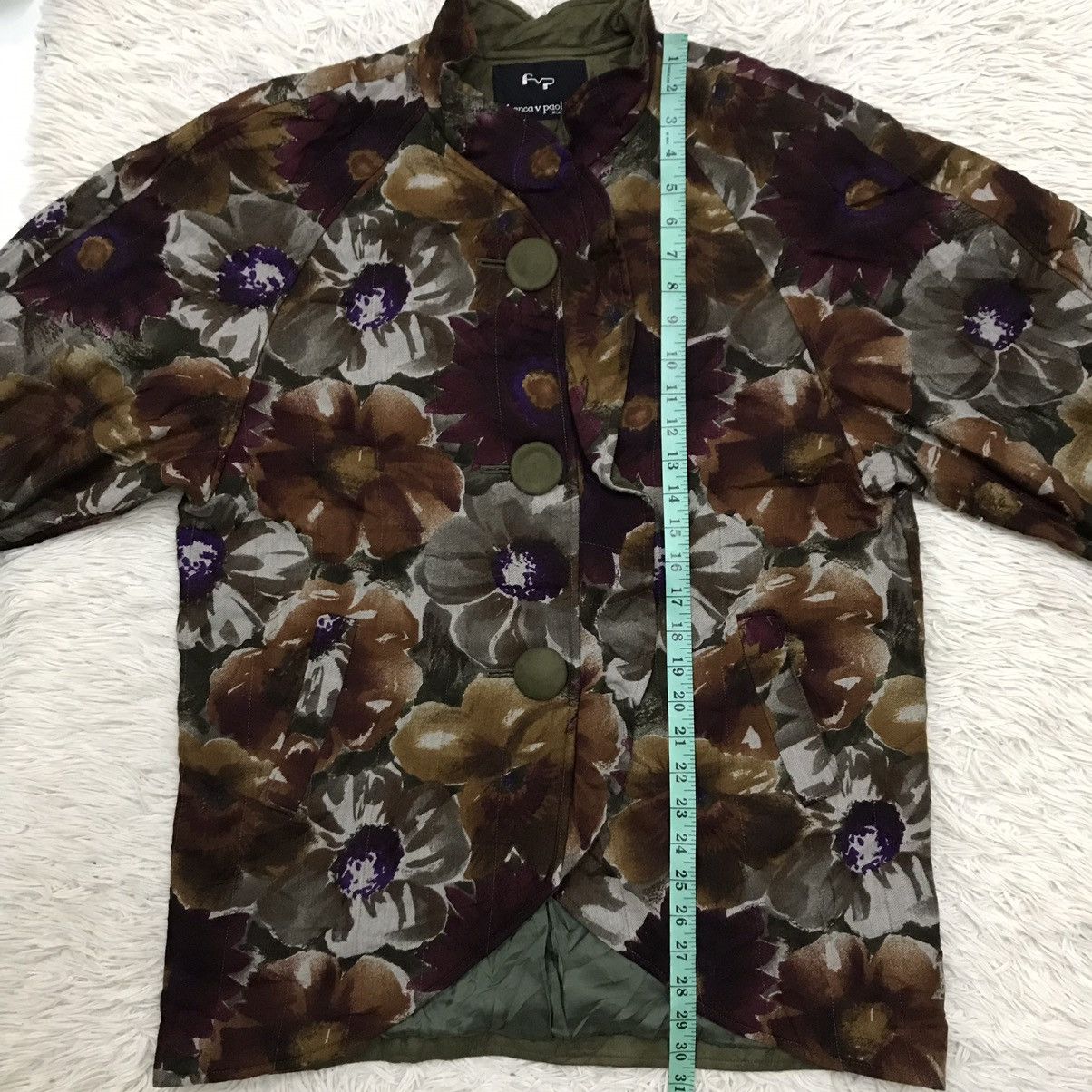 Japanese Brand Vintage franca v. Paoloni floral jacquard blouse coat jacket Size L / US 10 / IT 46 - 13 Thumbnail