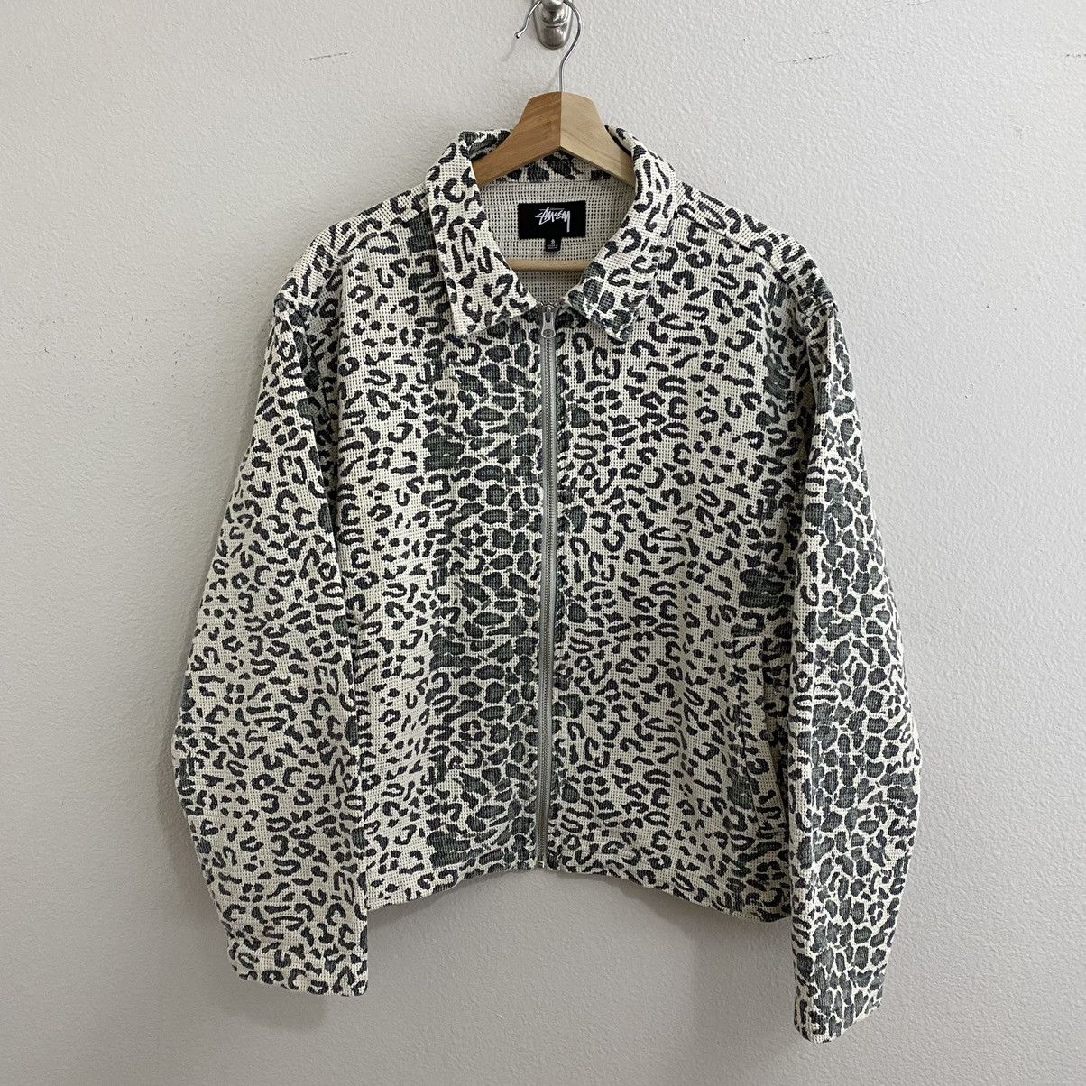 Stussy Stussy Leopard Mesh Zip Up Jacket | Grailed