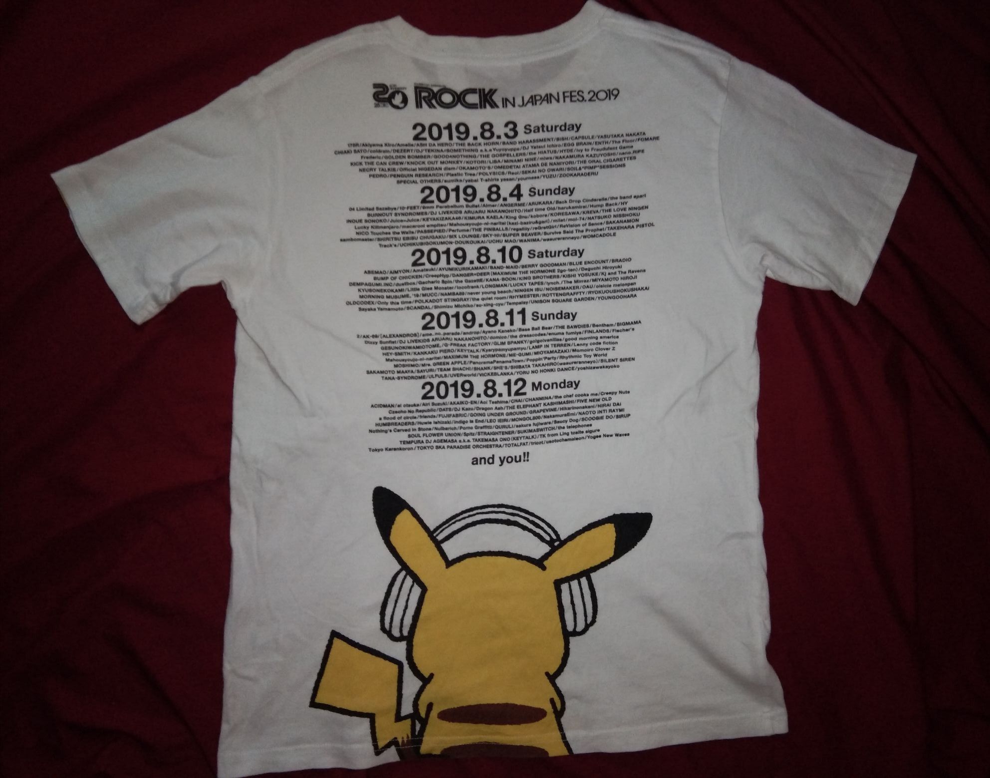 Japanese Brand Pokemon Pikachu x Rock In Japan 2019 music anime jrock Size US M / EU 48-50 / 2 - 3 Thumbnail