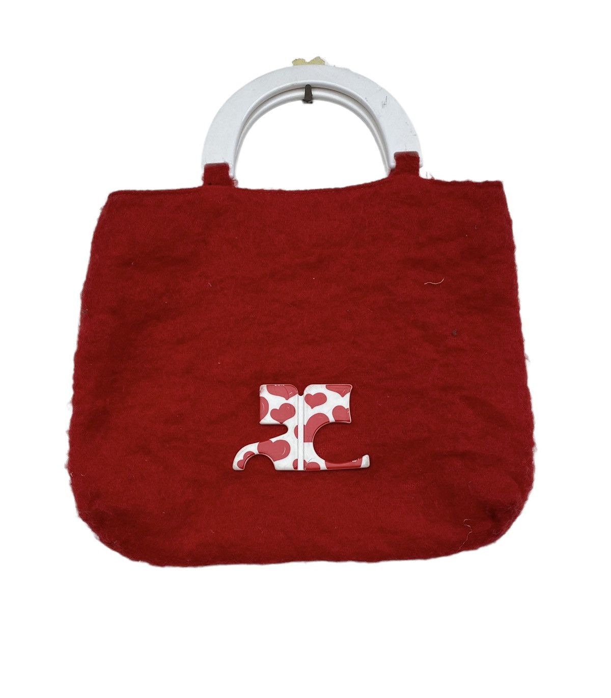 Courreges × Vintage Vtg 90s COURREGES paris red wool tote bag shopper bag Size ONE SIZE - 1 Thumbnail