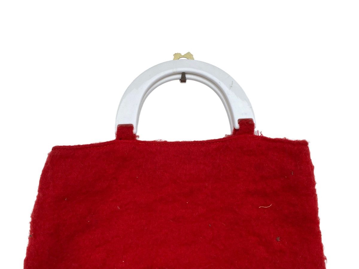 Courreges × Vintage Vtg 90s COURREGES paris red wool tote bag shopper bag Size ONE SIZE - 4 Thumbnail